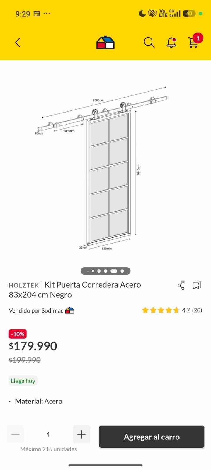 Puerta corrediza acero negra - 4