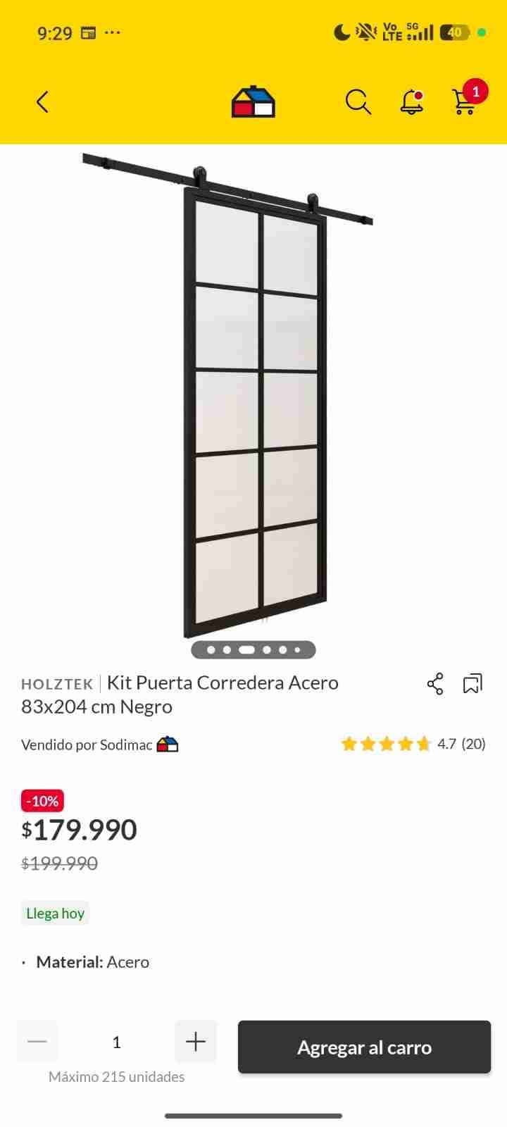 Puerta corrediza acero negra - 5