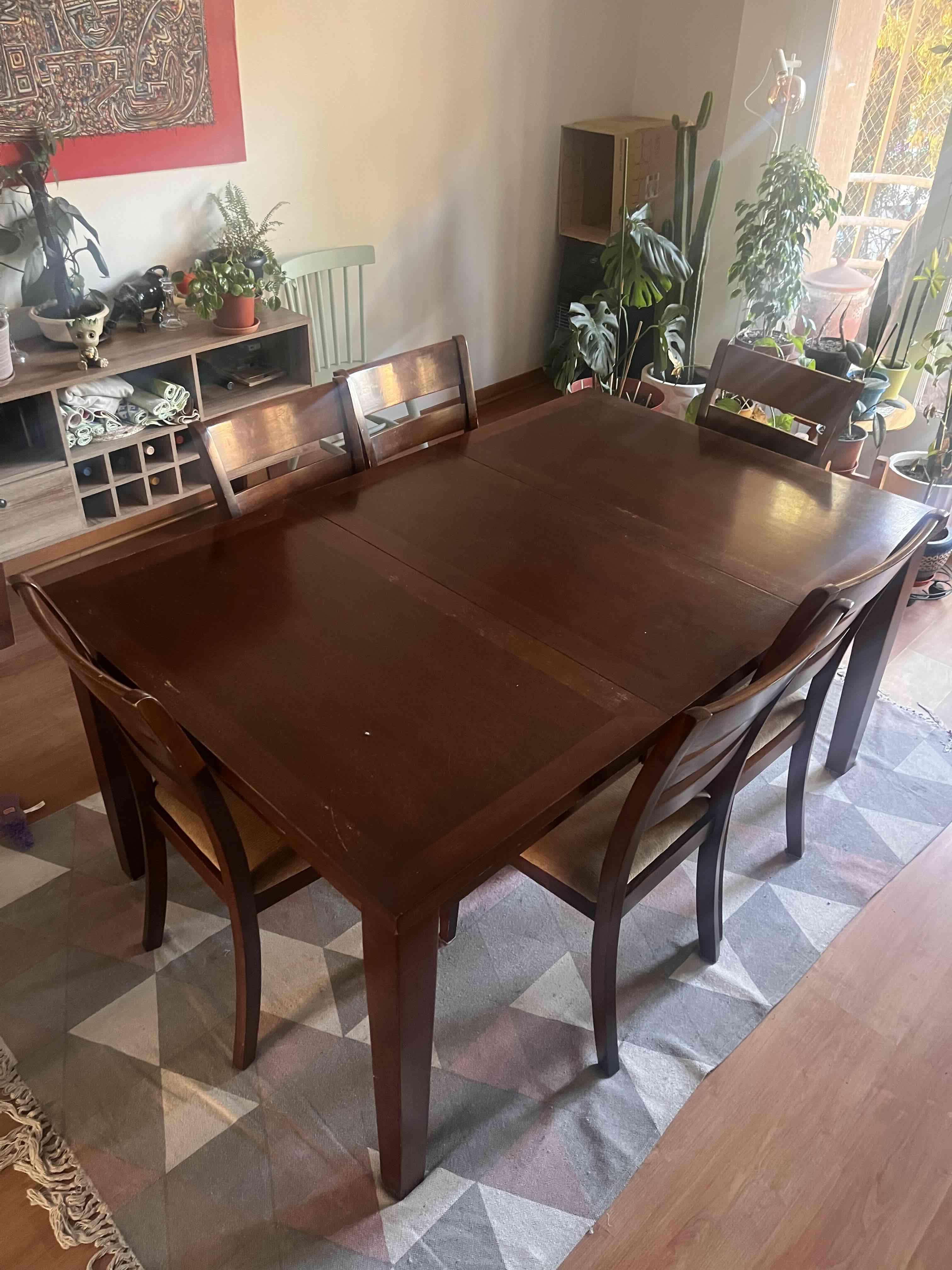 Mesa comedor madera 6 sillas ampliable - miniatura 2