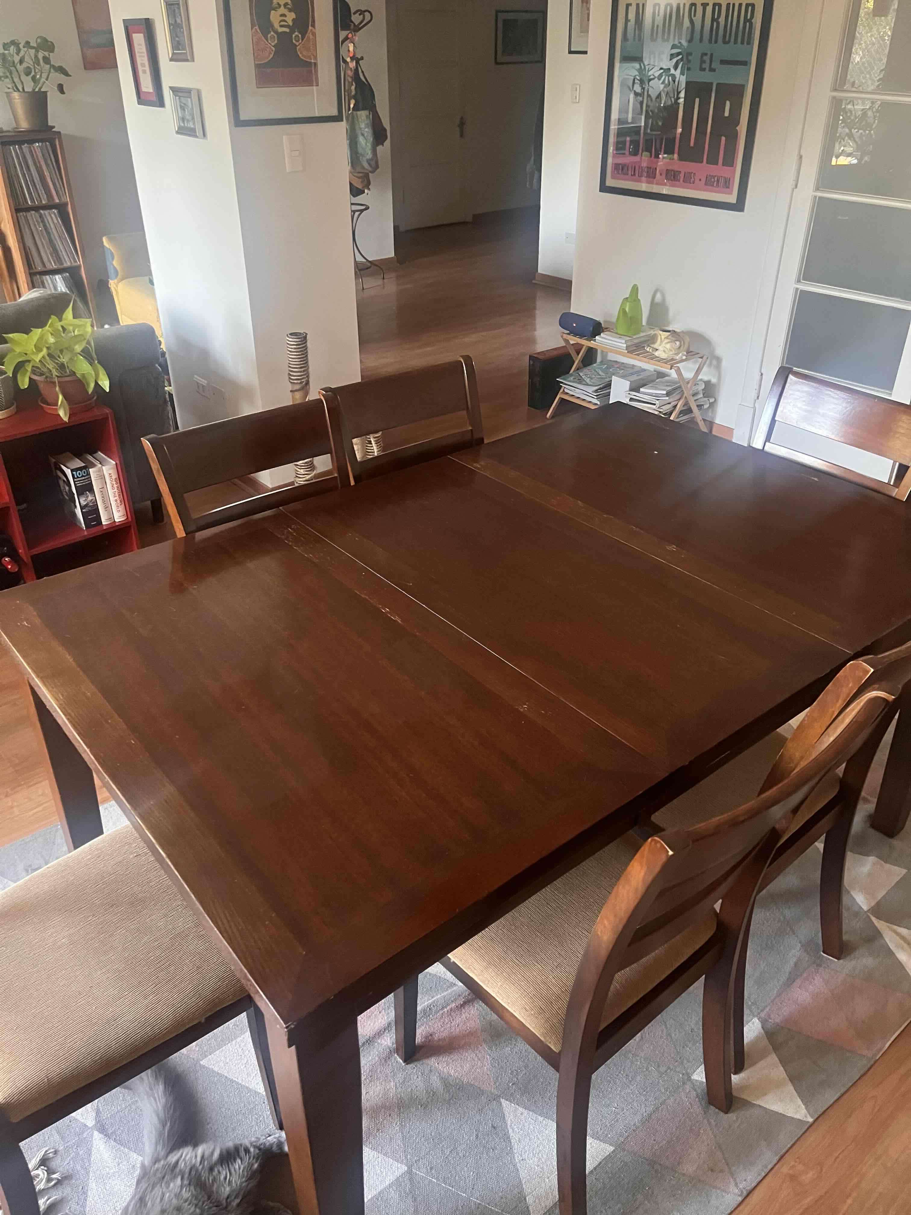 Mesa comedor madera 6 sillas ampliable - miniatura 4