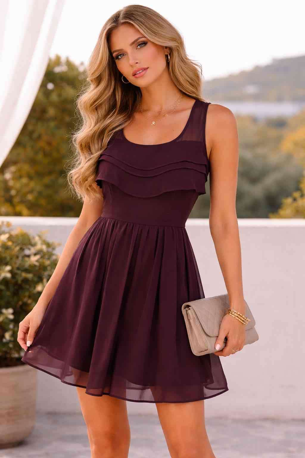 Vestido marrón elegante - miniatura 2