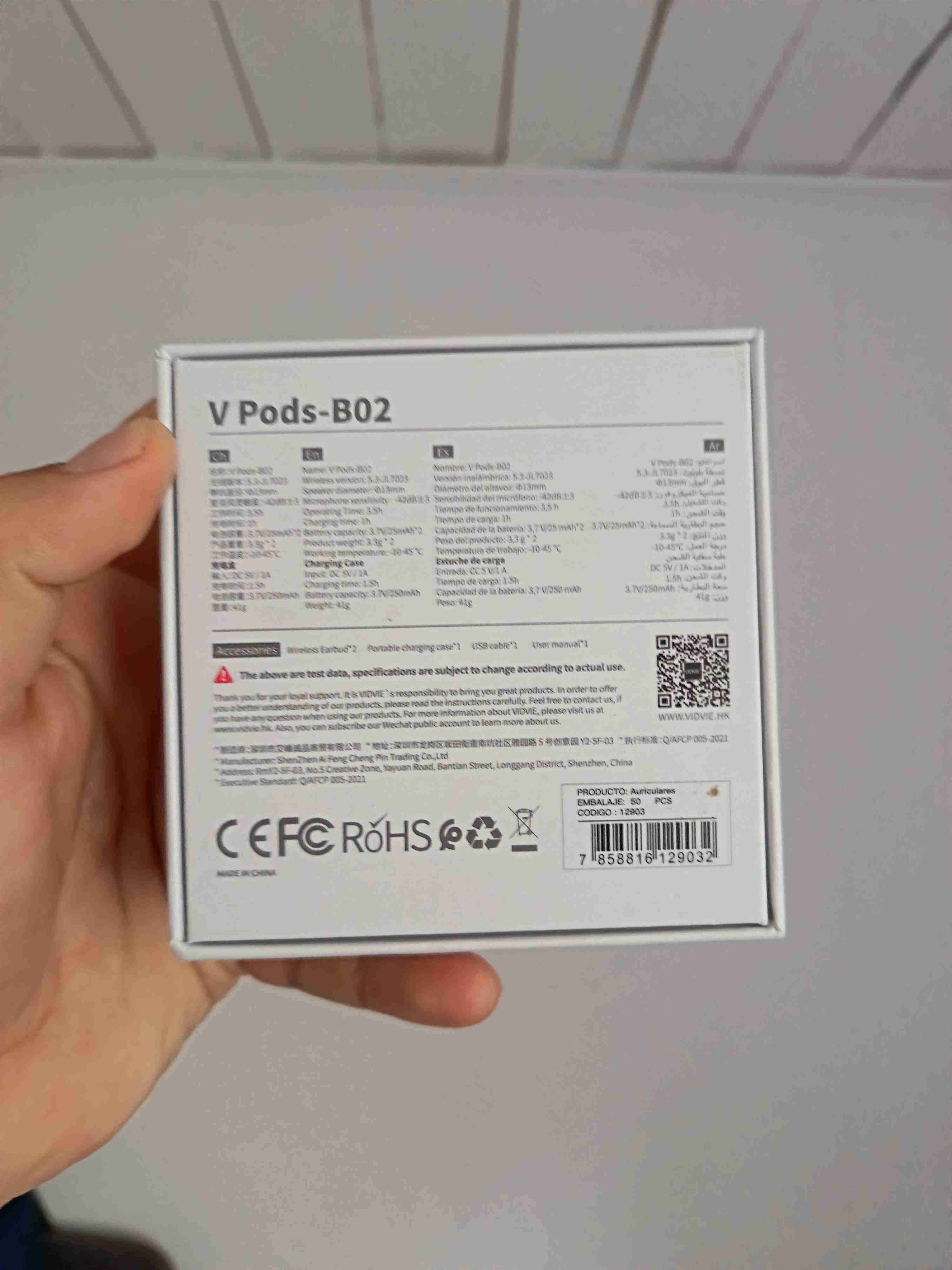 Audífonos inalámbricos blancos vidvie - miniatura 4