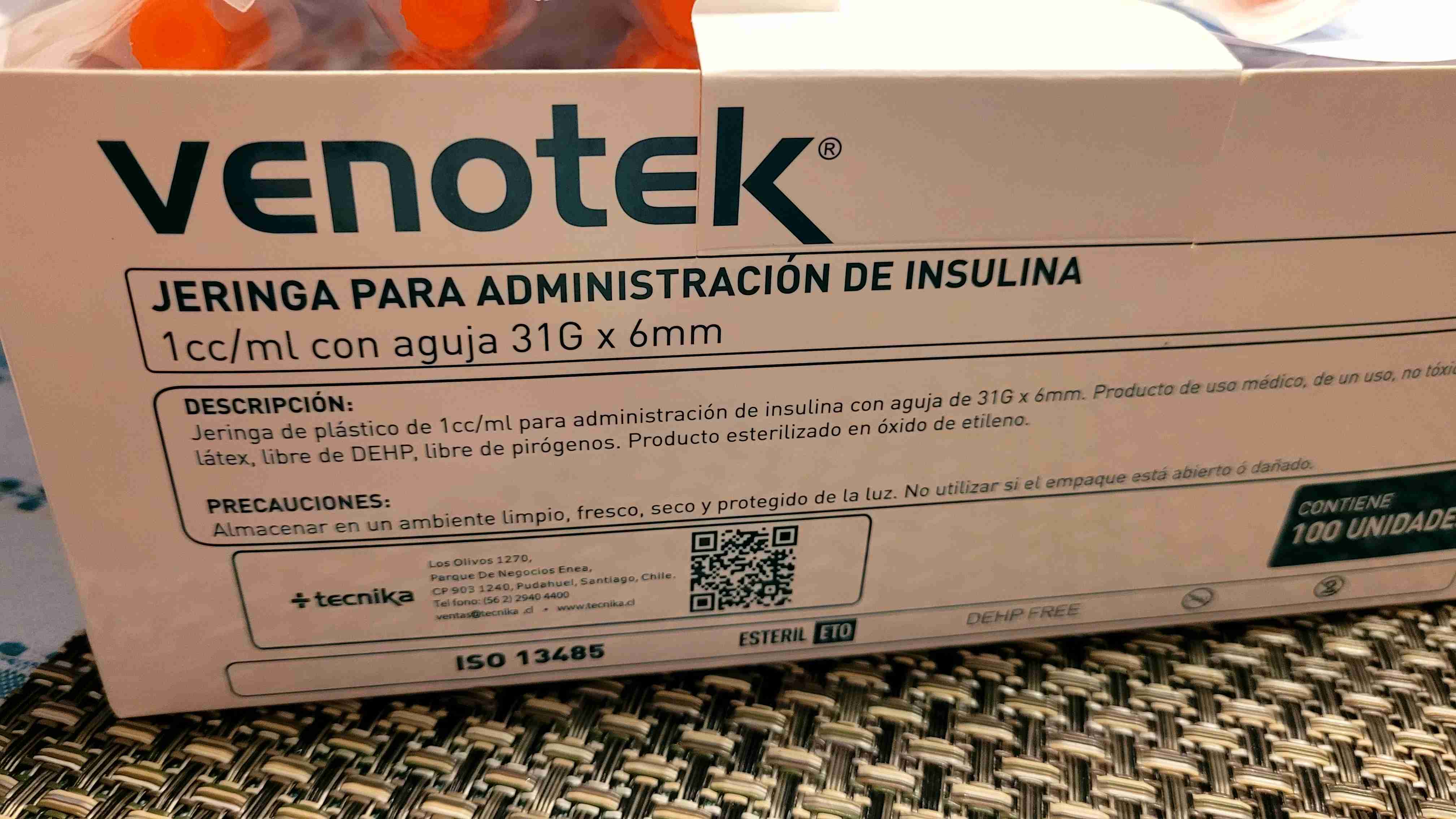 Jeringas Insulina Venotek 119 unides