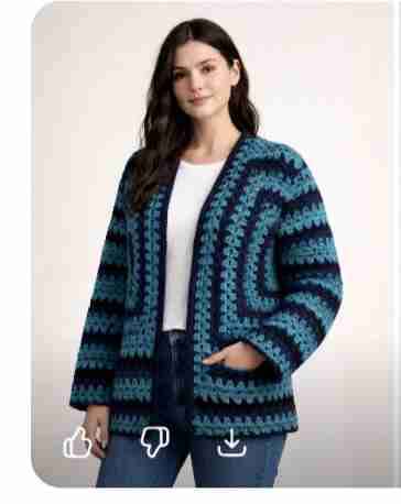 Cardigan tejido a crochet - miniatura 4