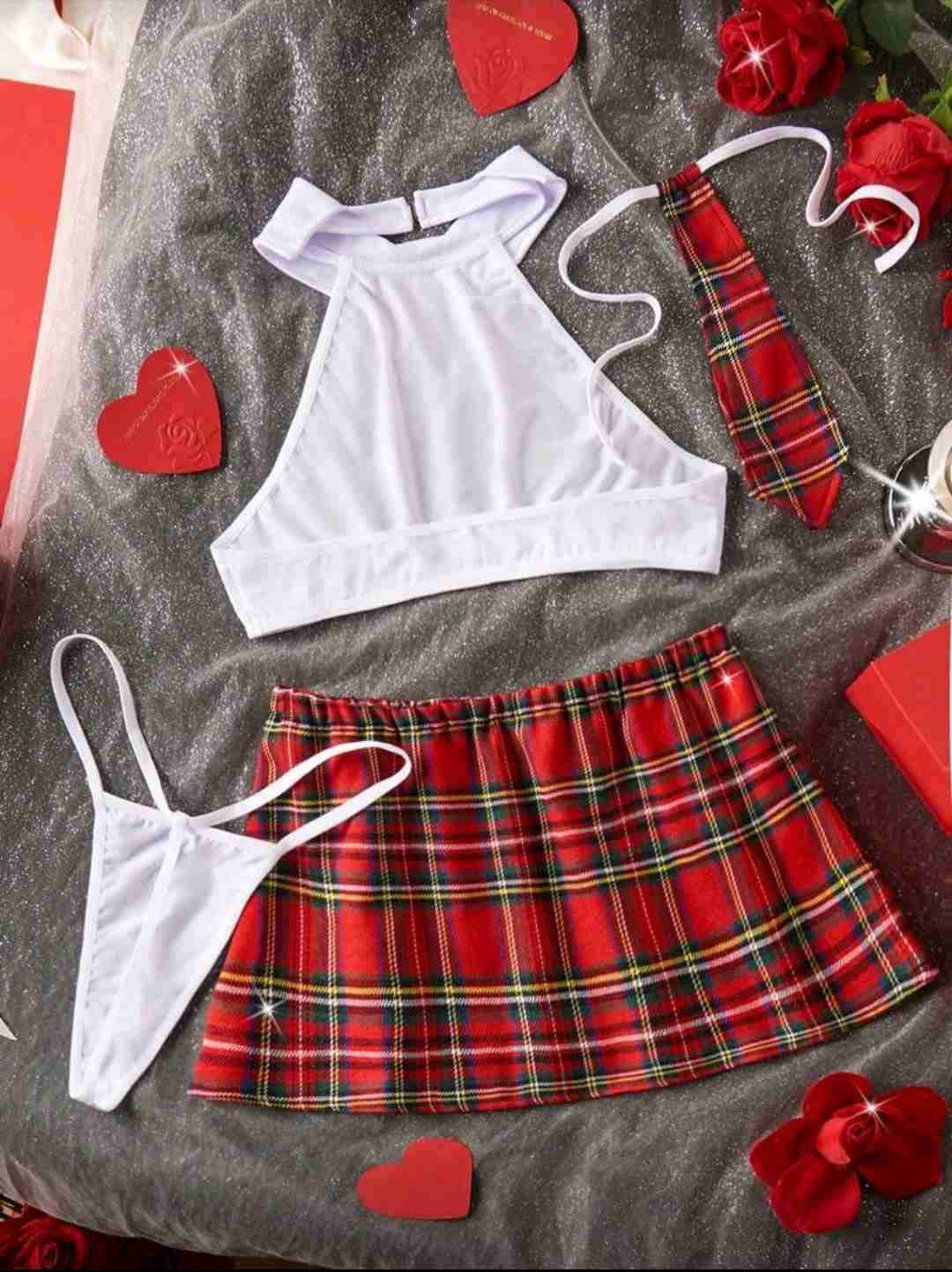 Conjunto lencería tartán