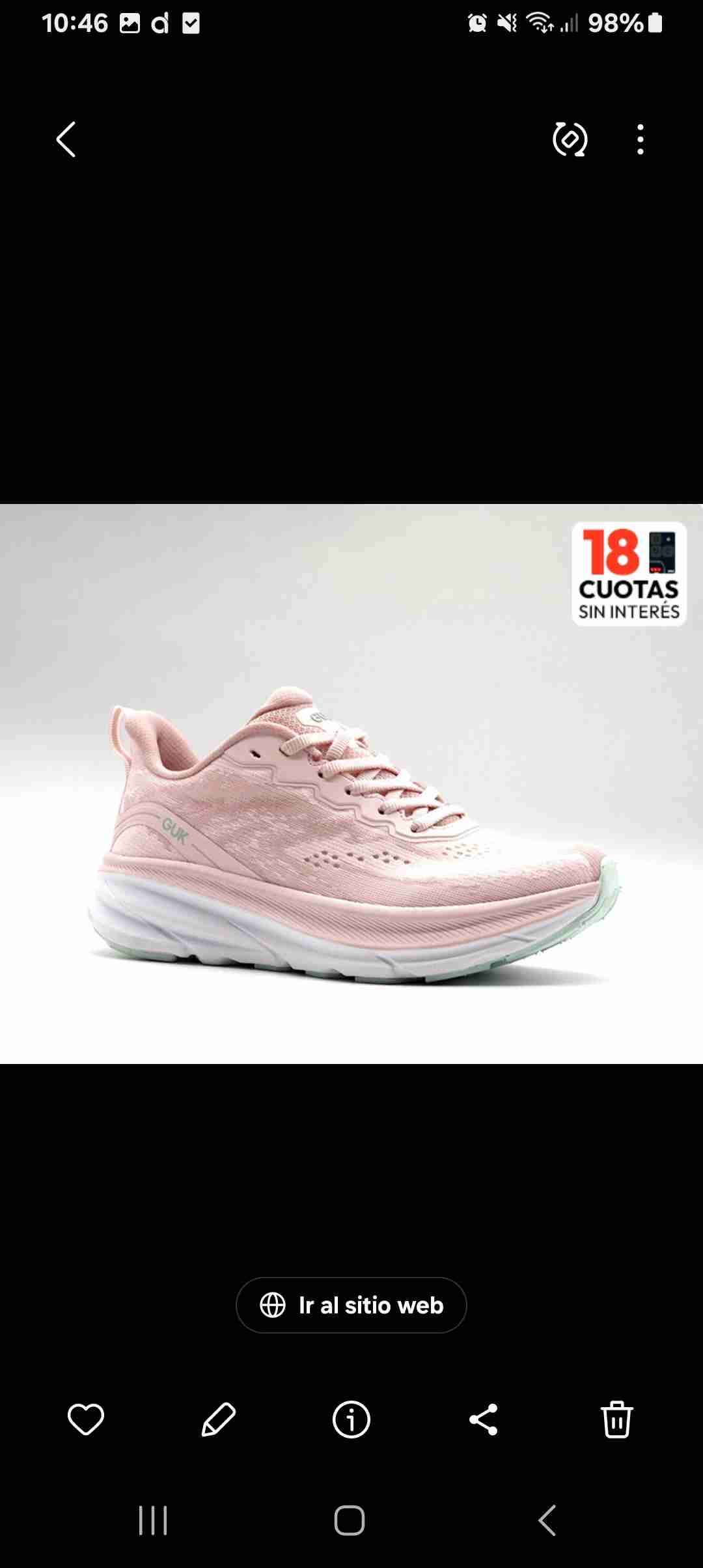 Zapatilla deportiva rosada