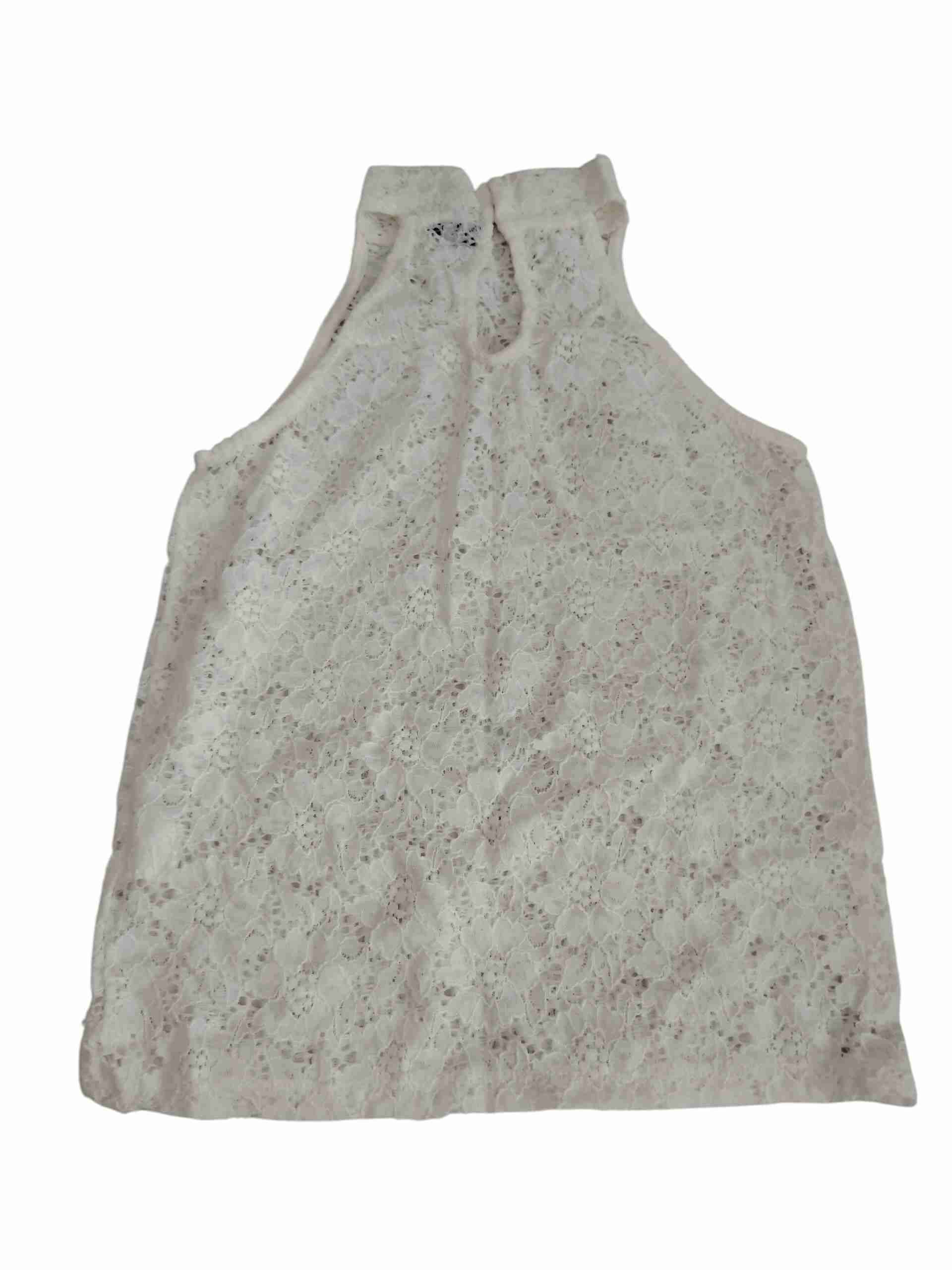 Blusa Fiorucci sin mangas de encaje blanco - miniatura 3