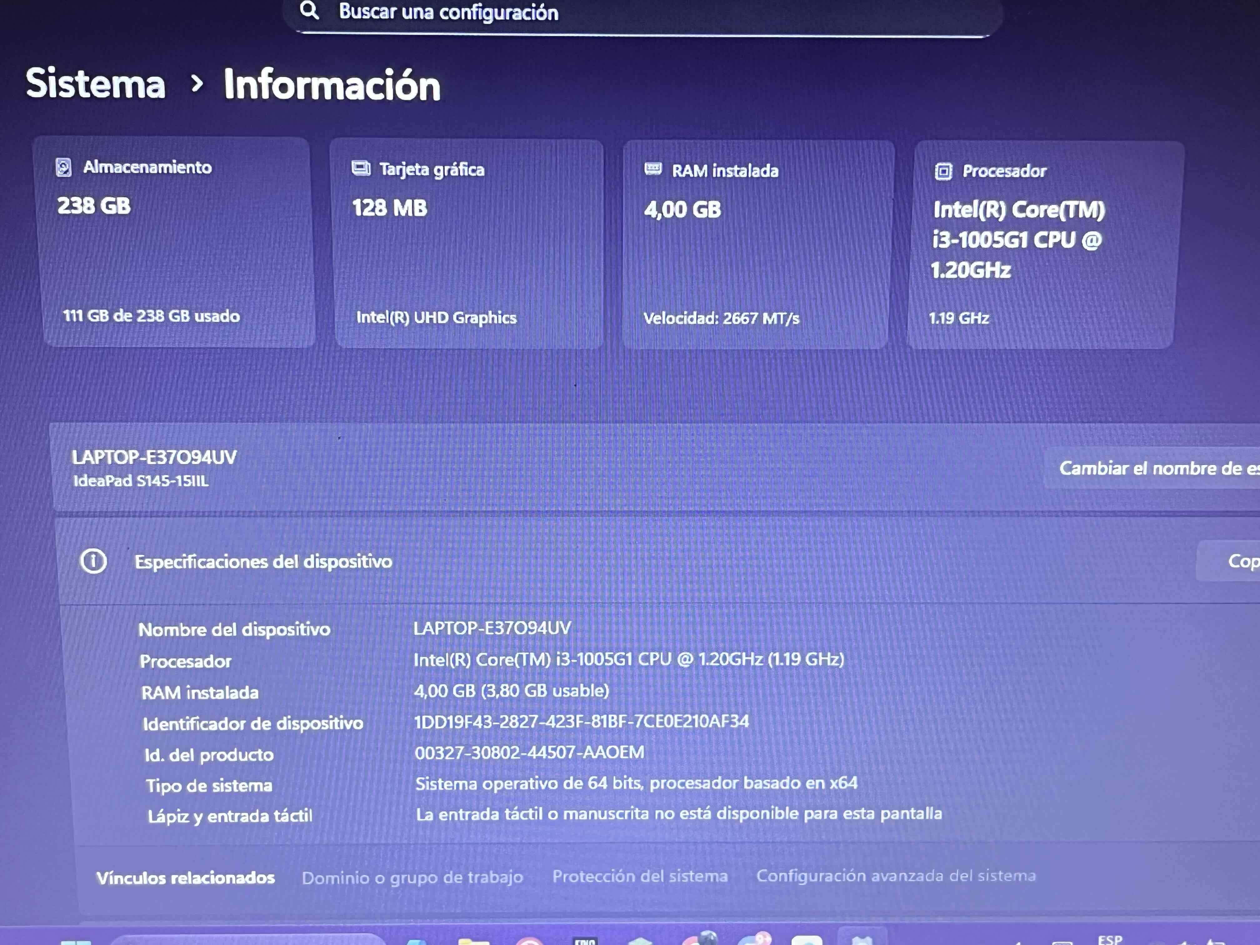 Laptop Lenovo IdeaPad S145