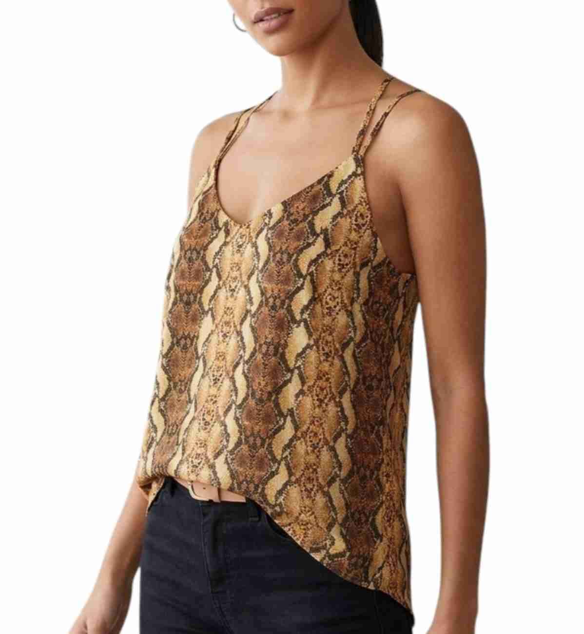 Polera Fiorucci sin mangas estampado serpiente