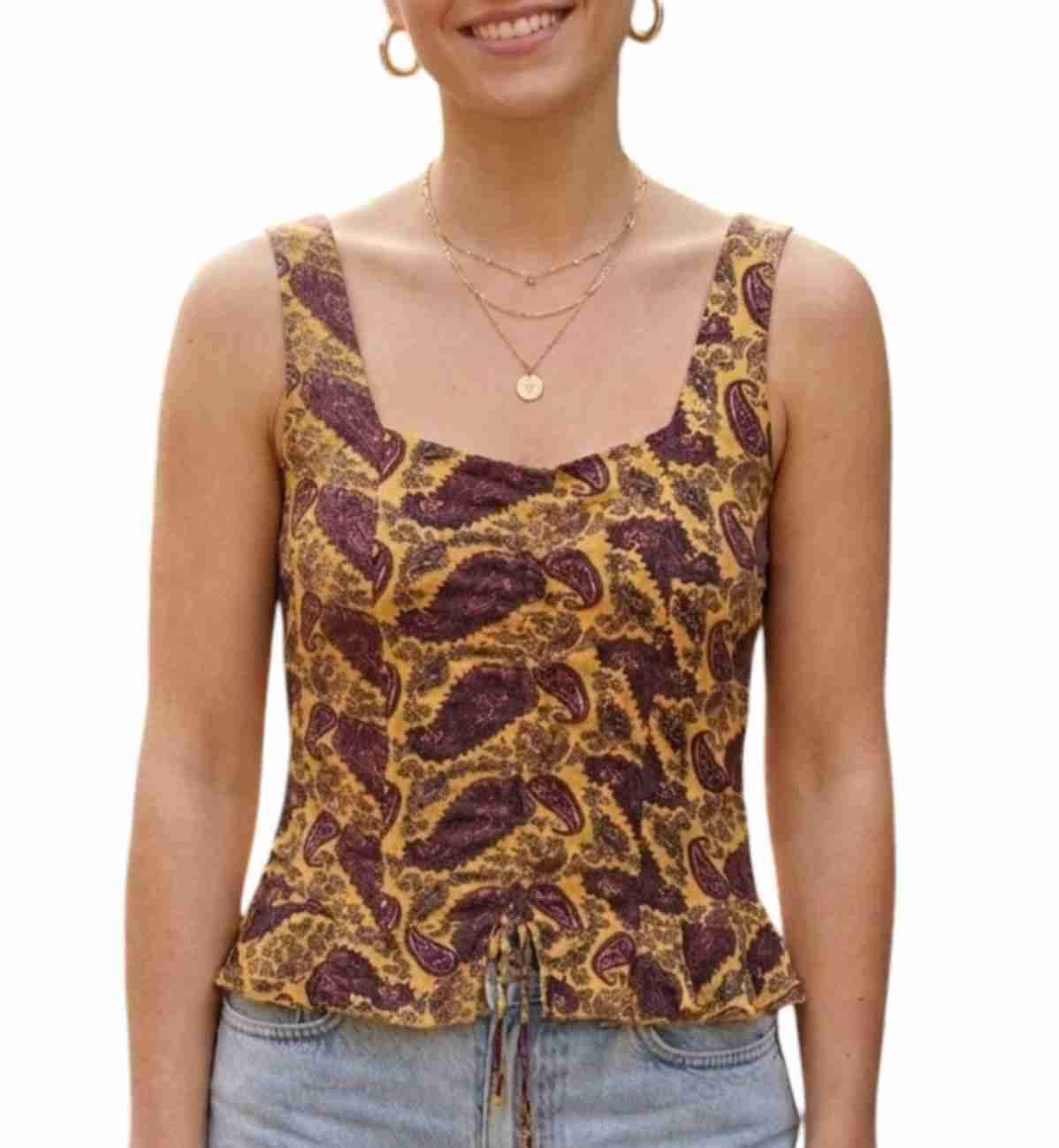 Top Fiorucci amarillo con estampado - miniatura 2