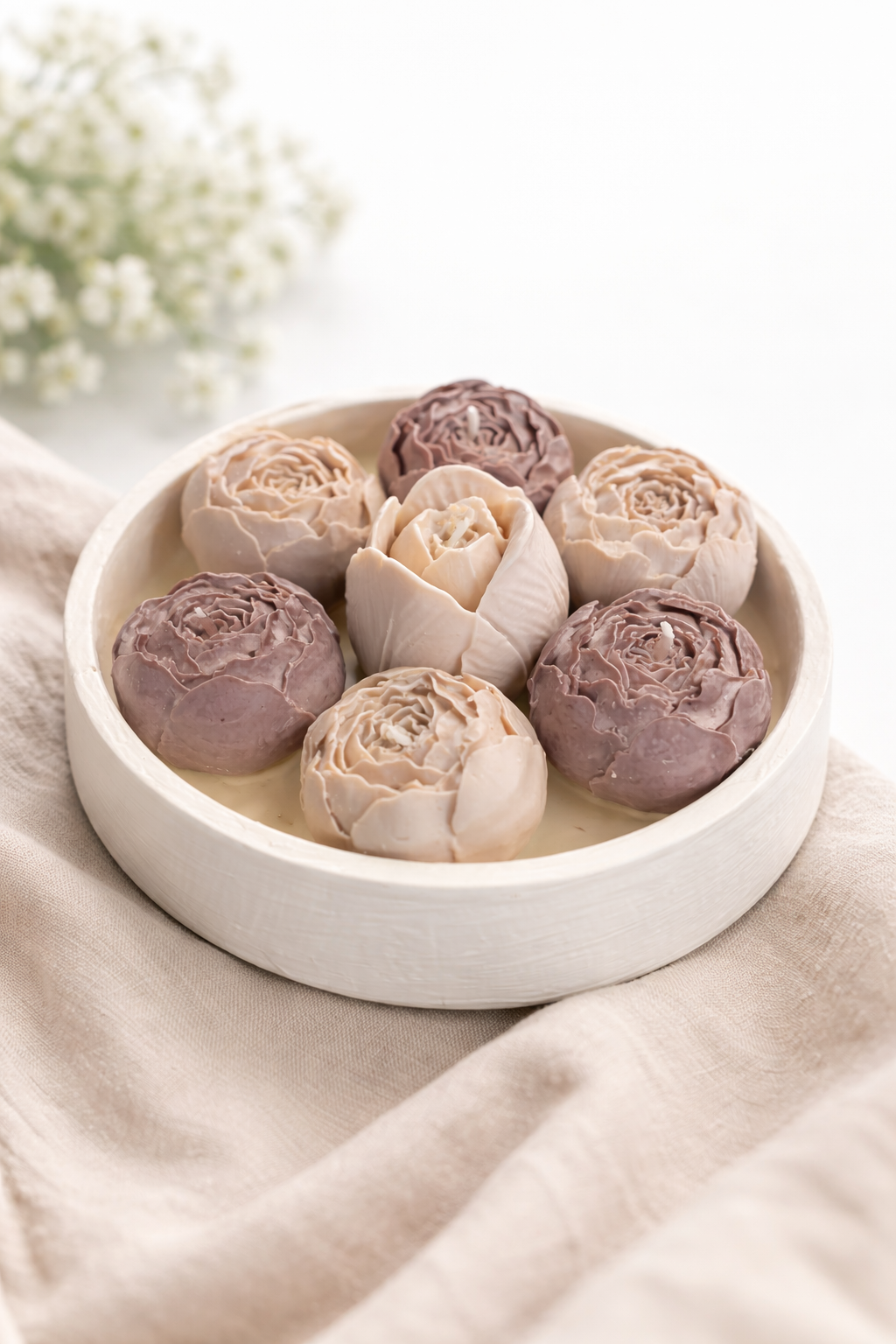 Velas de flores decorativas