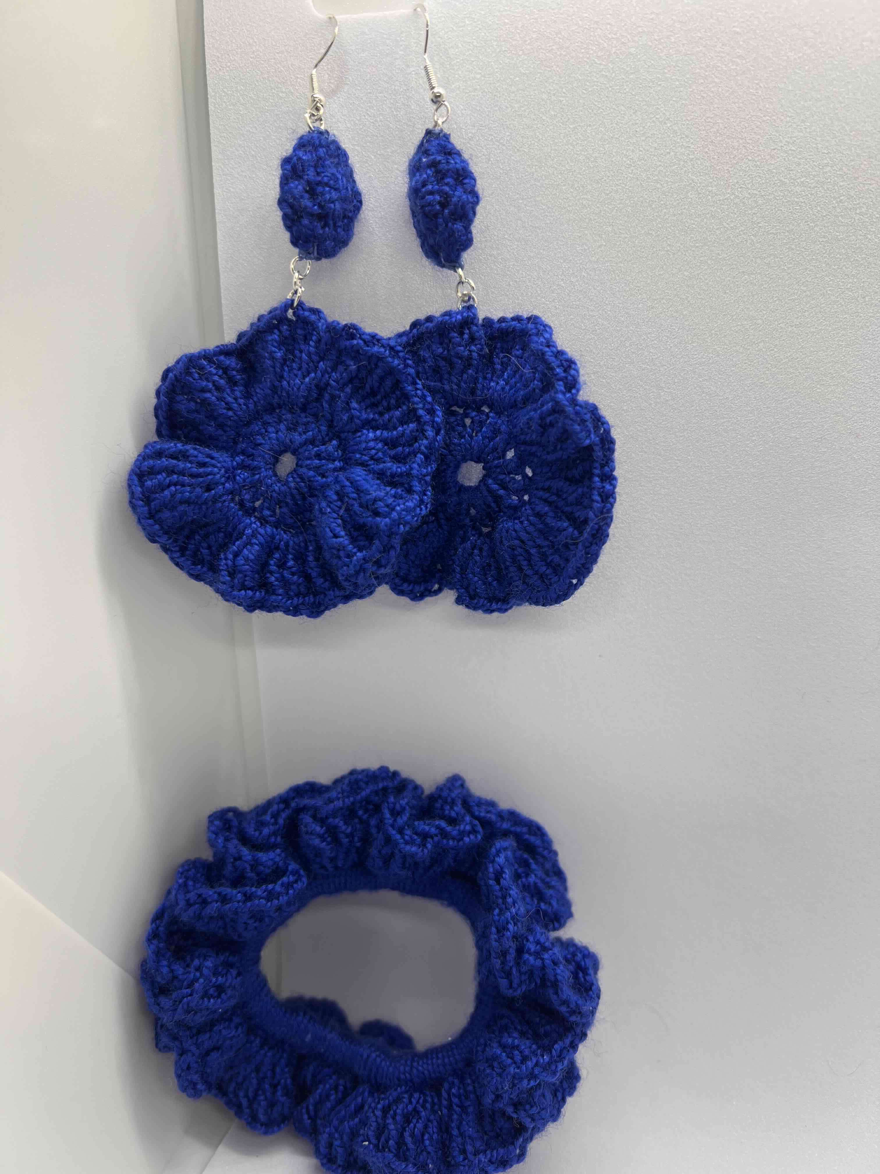 Set de accesorios tejidos azul