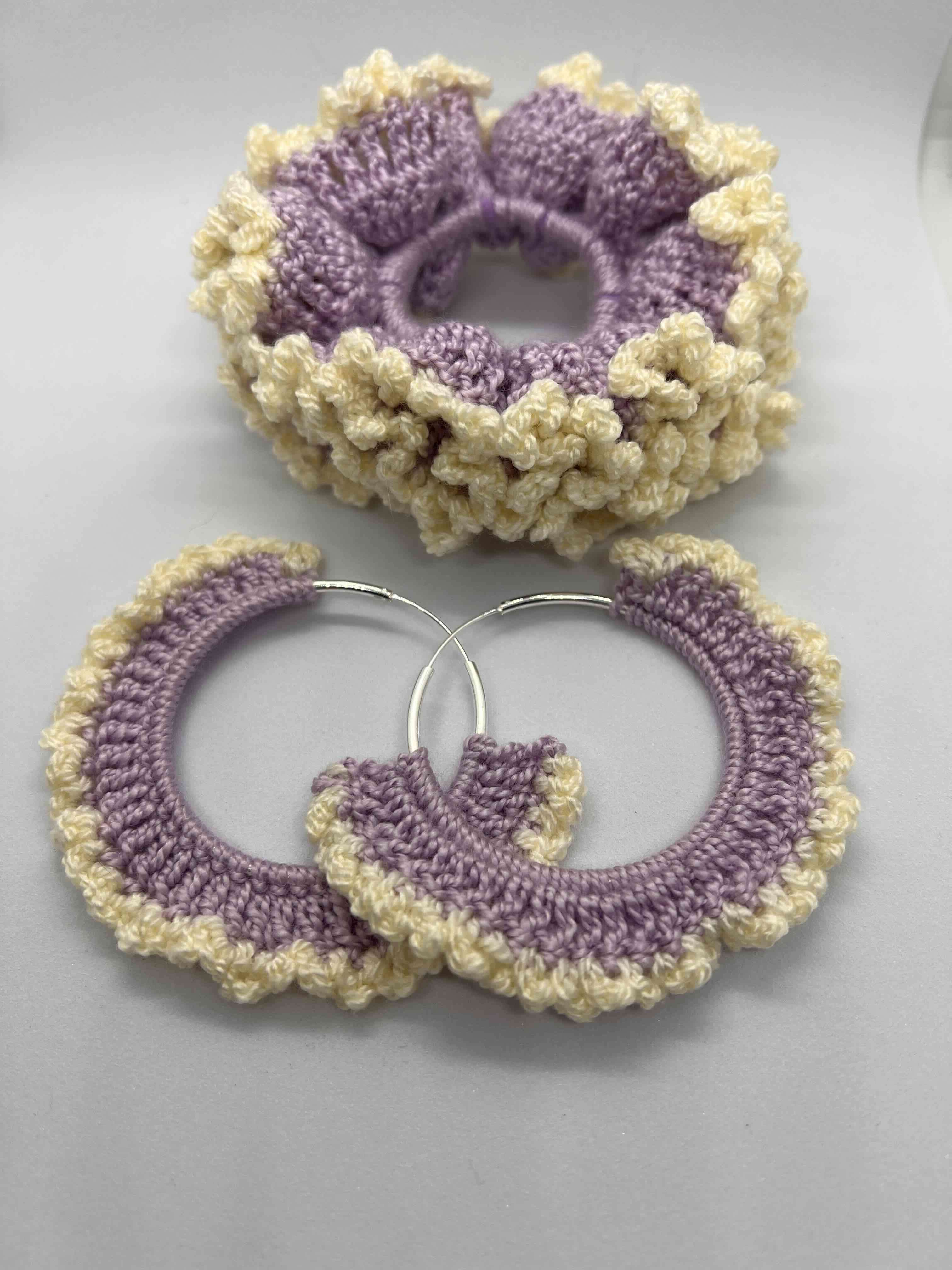 Set de aros y coletero tejidos - miniatura 2