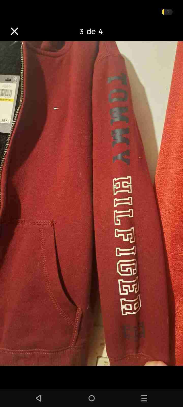 Chaqueta burdeos con capucha Tommy - miniatura 2