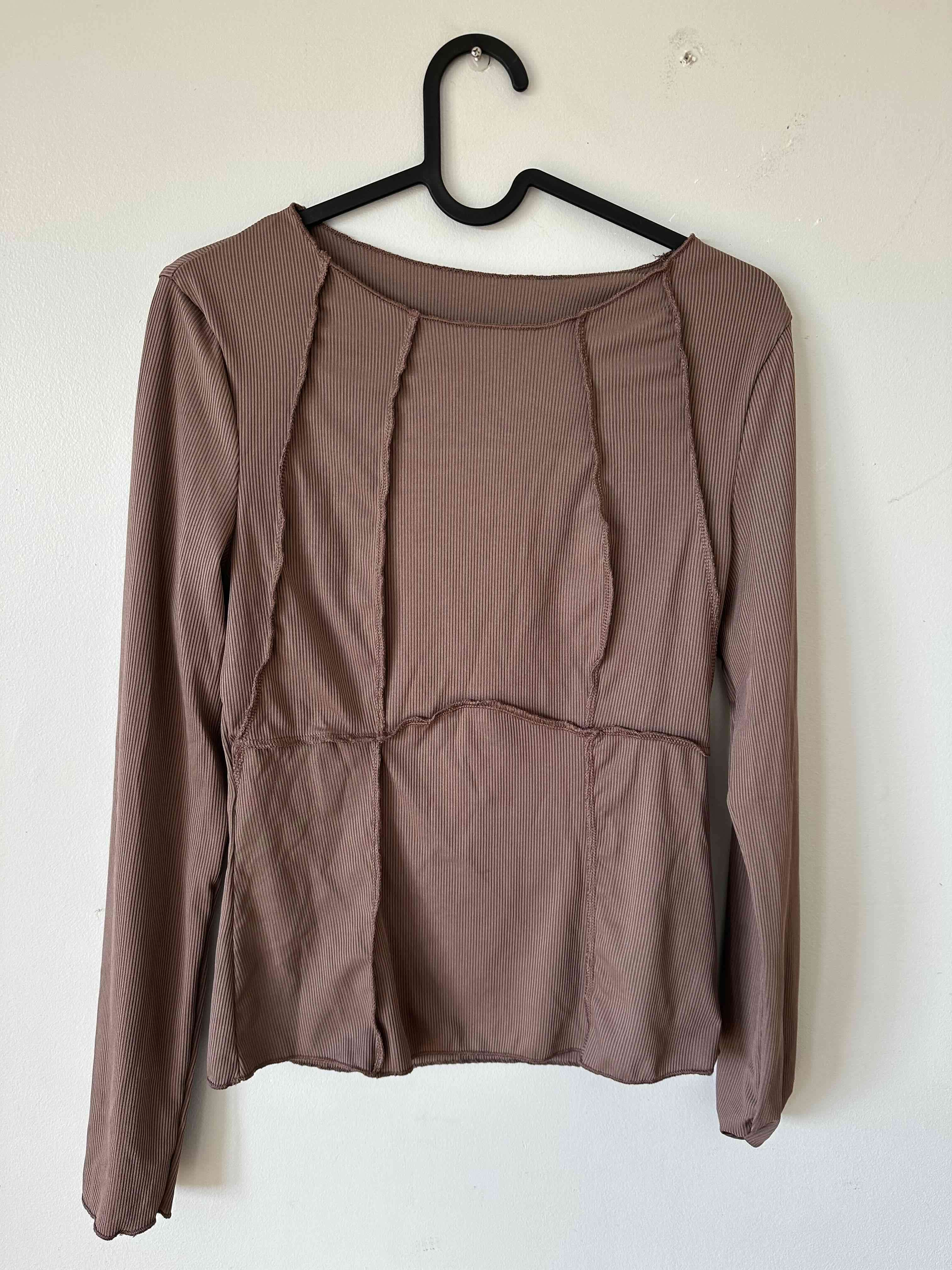 Blusa manga larga café