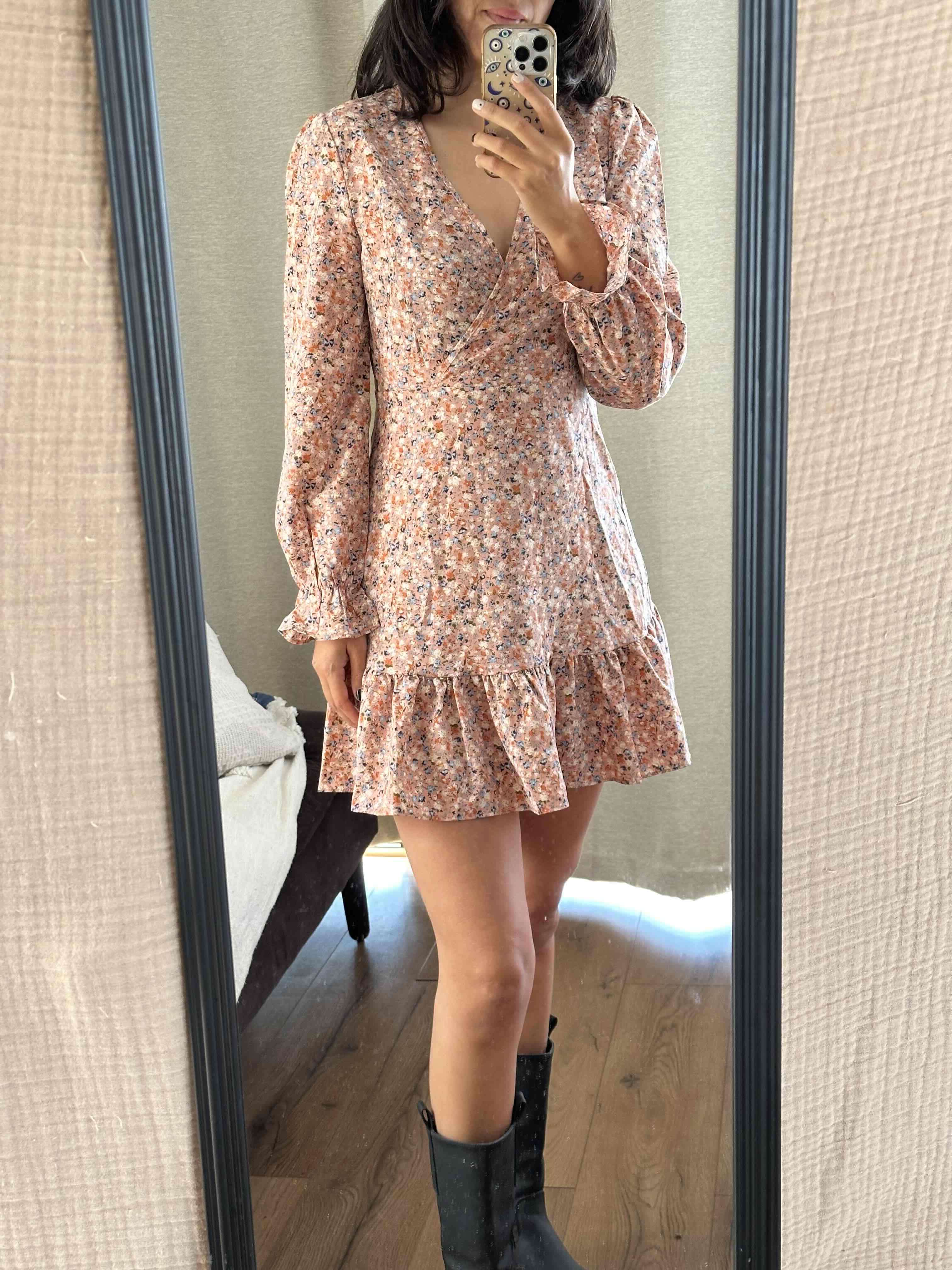 Vestido floral manga larga - miniatura 2