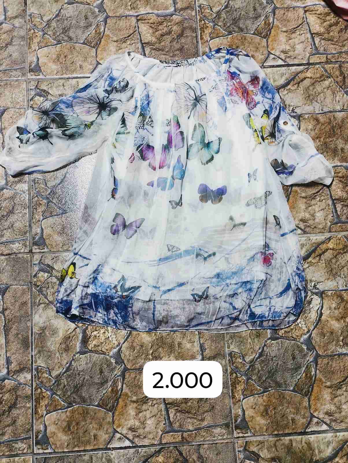 Blusa transparente con mariposas