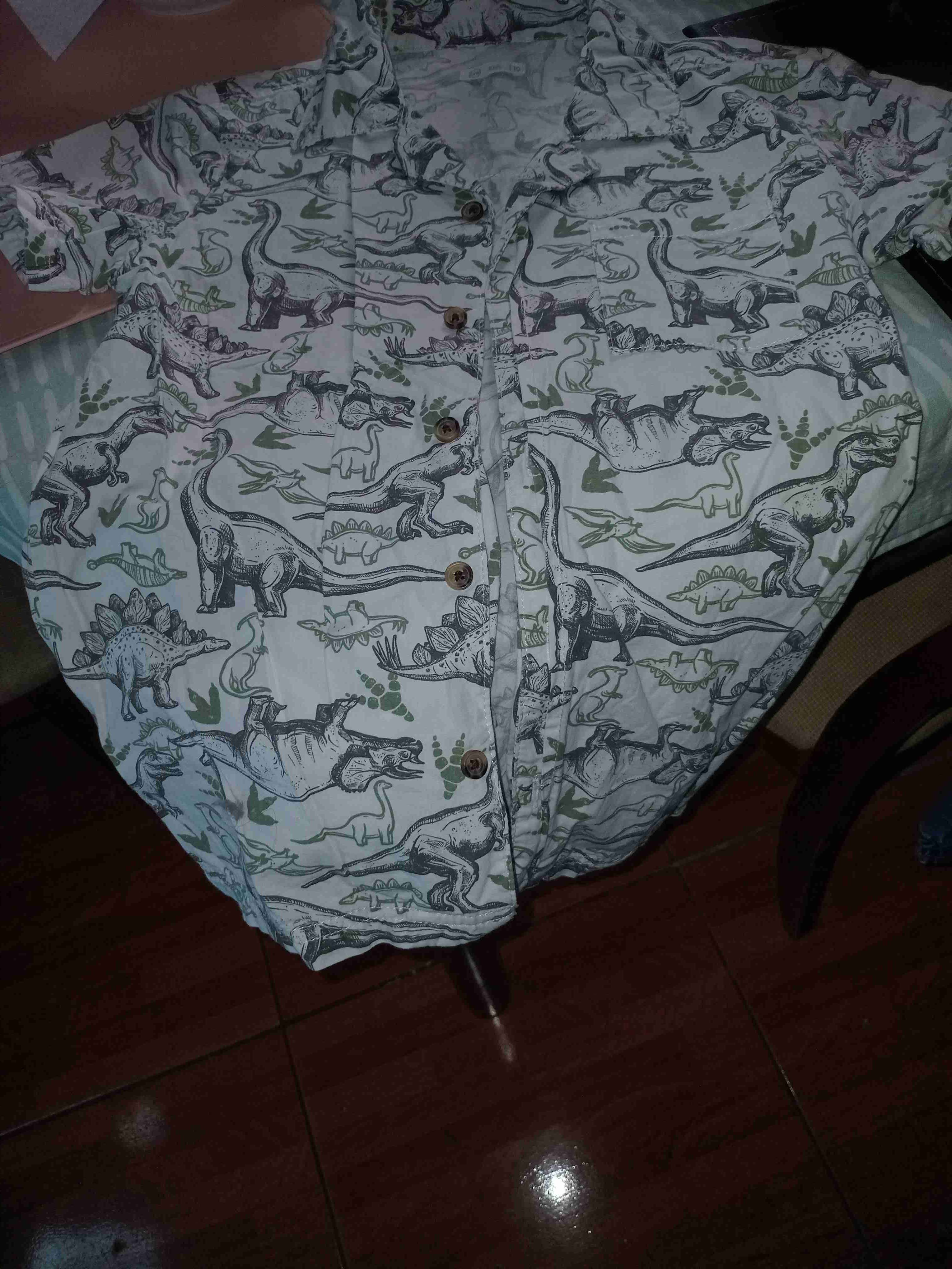 2 Camisa a cuadros roja y azul yuca con dinosaurio - miniatura 6