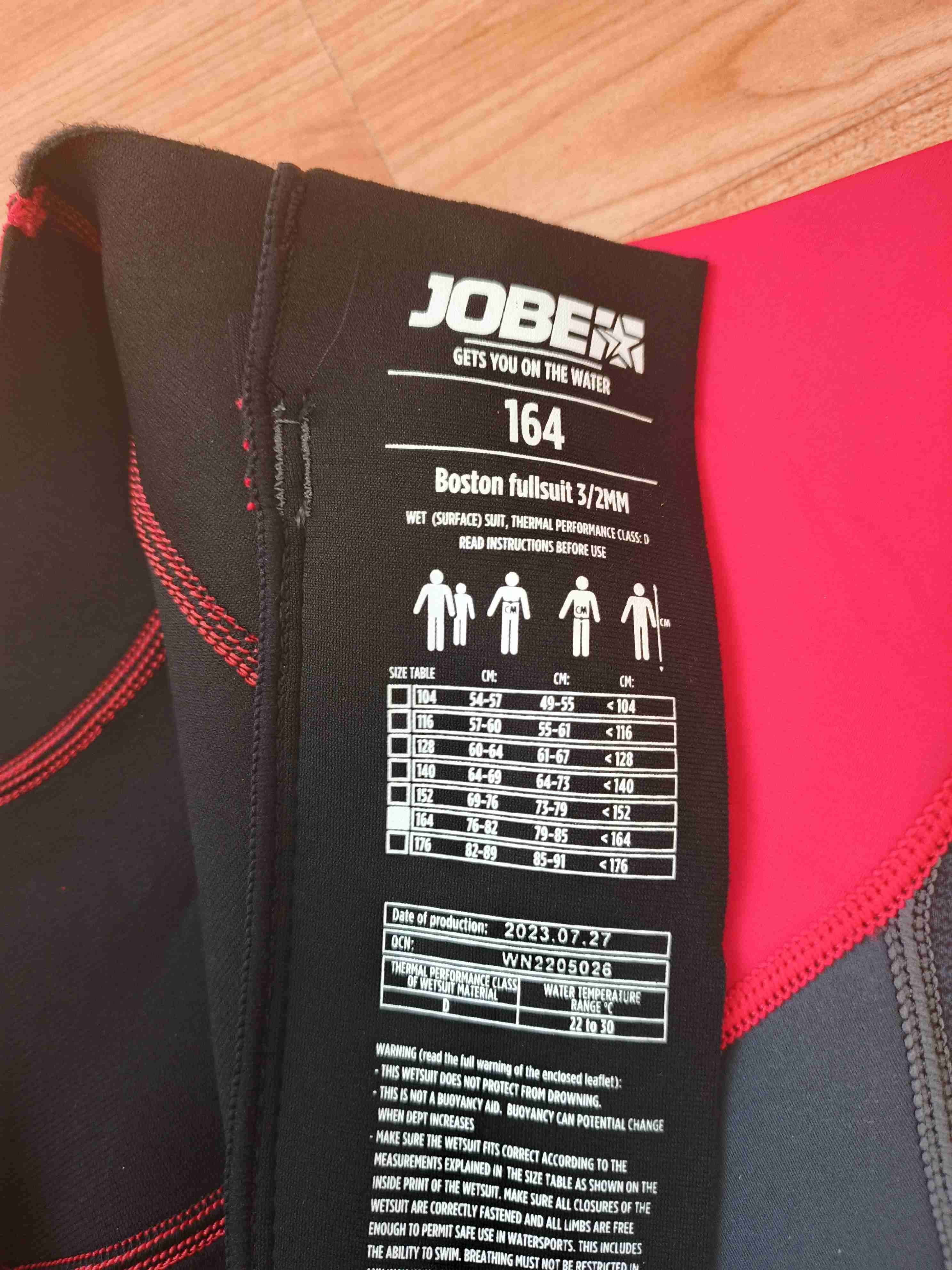 Traje Neopreno JOBE BOSTON rojo 164 - miniatura 3