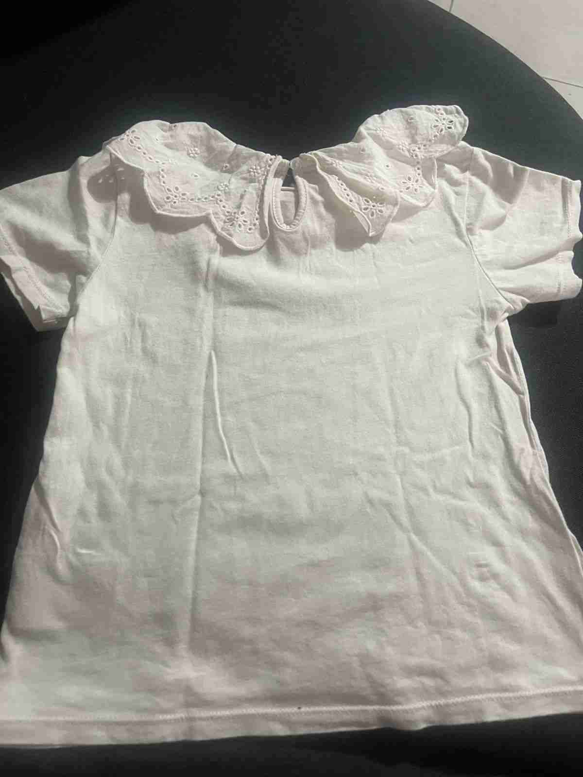 Polera blanca con cuello bordado talla 4 - miniatura 2