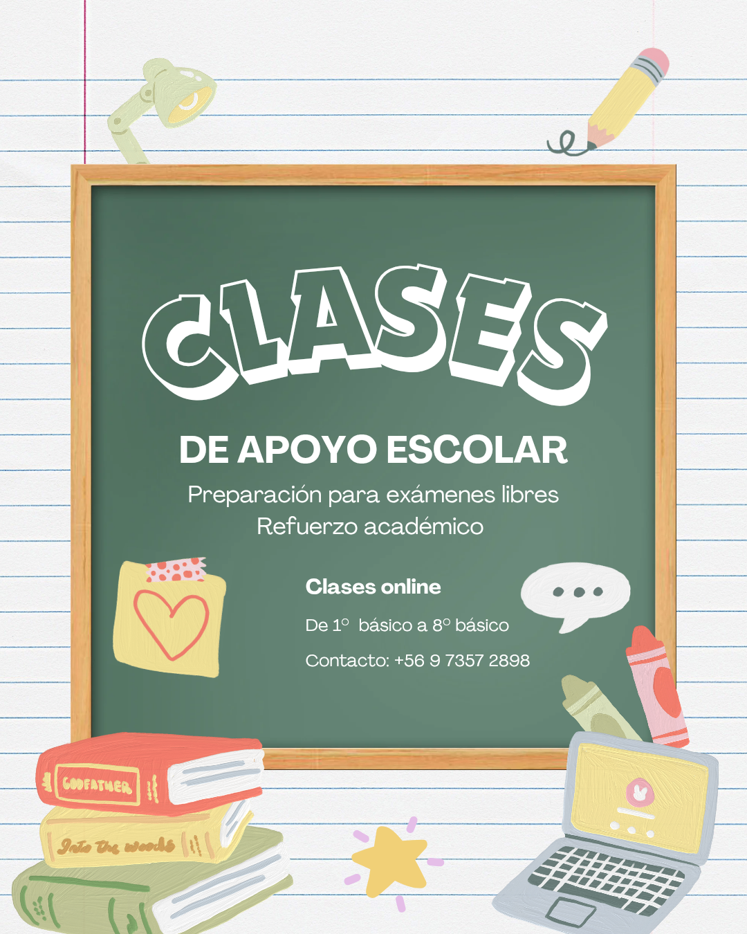 Clases de apoyo escolar online para niños.