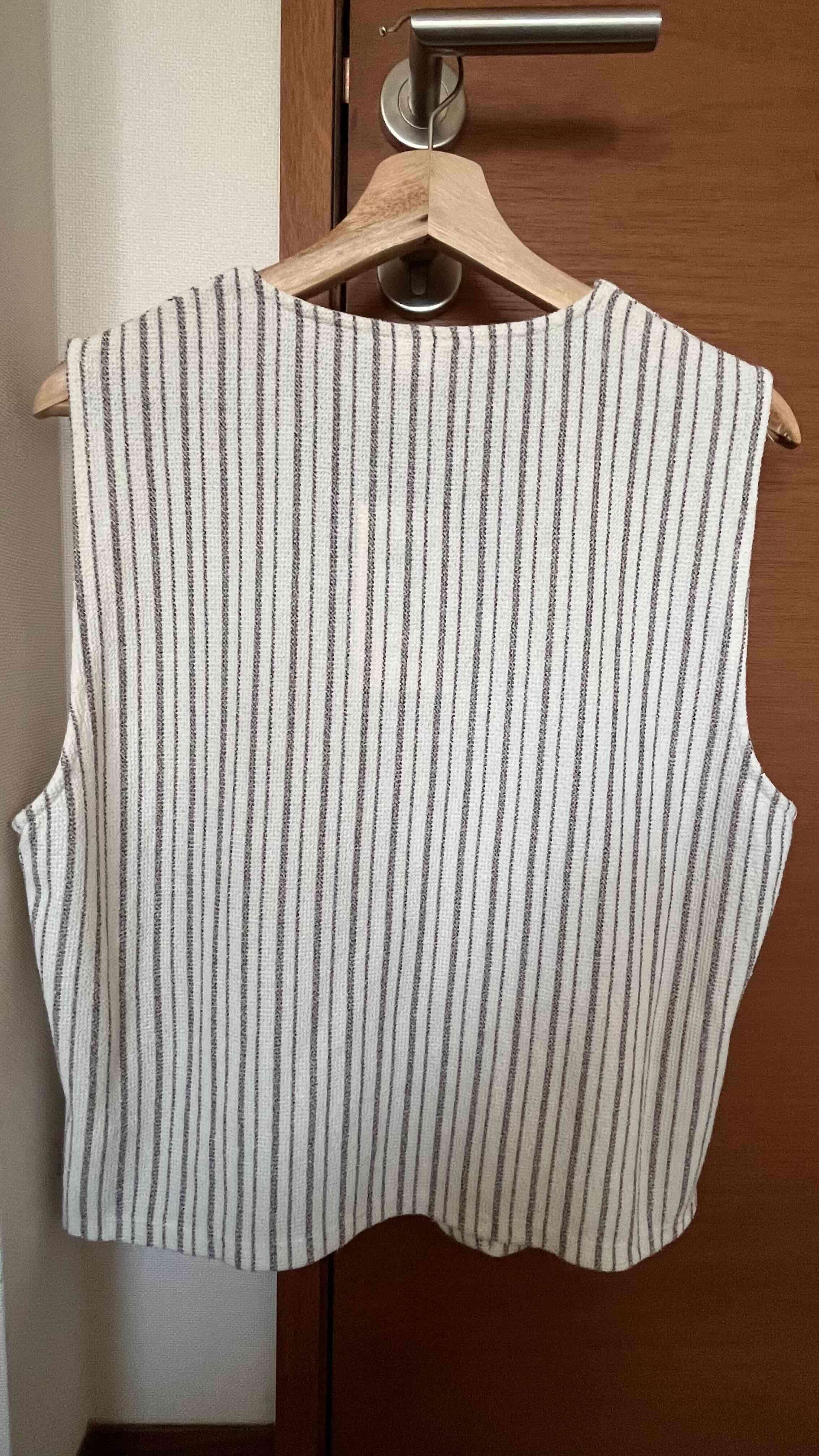 Vest de labilla rayas blanco y café - miniatura 3