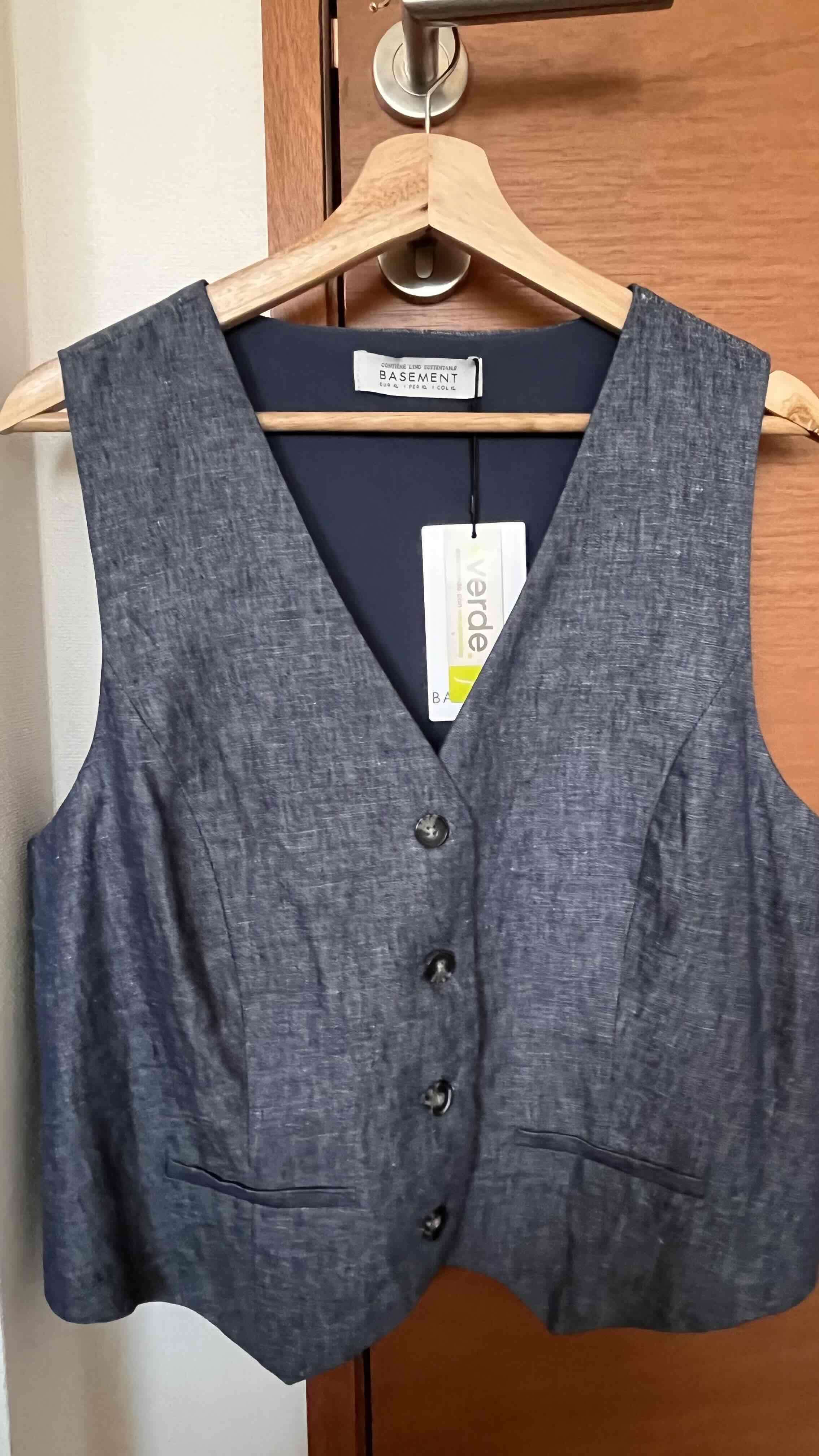 Vest de lino mezclilla azul