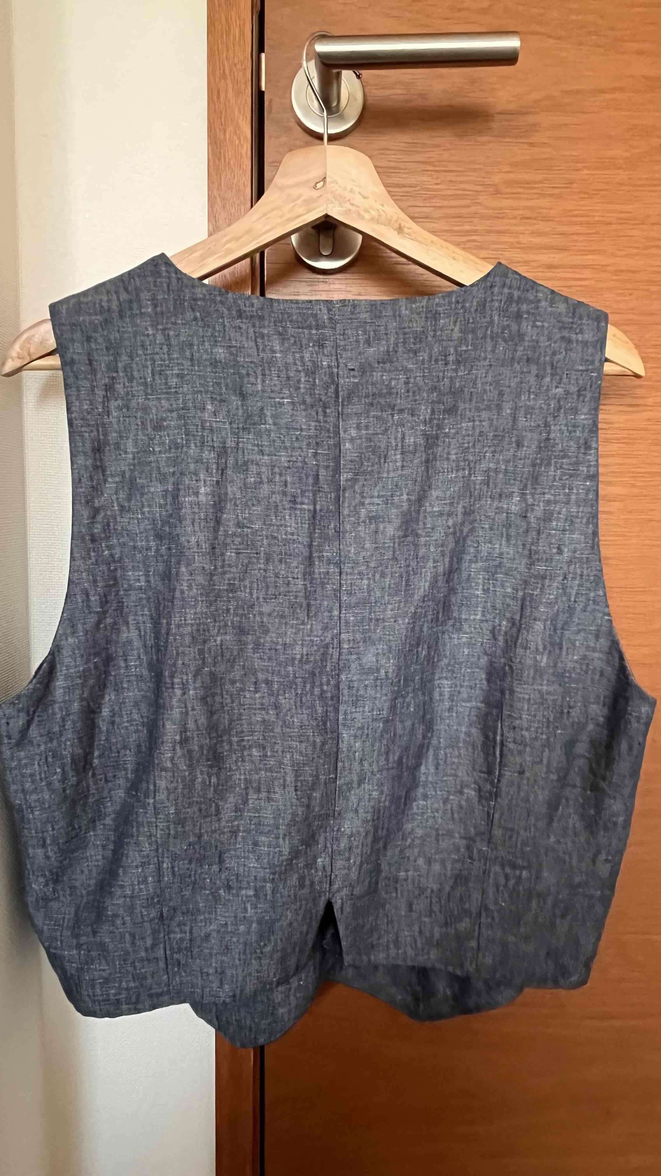 Vest de lino mezclilla azul - miniatura 2