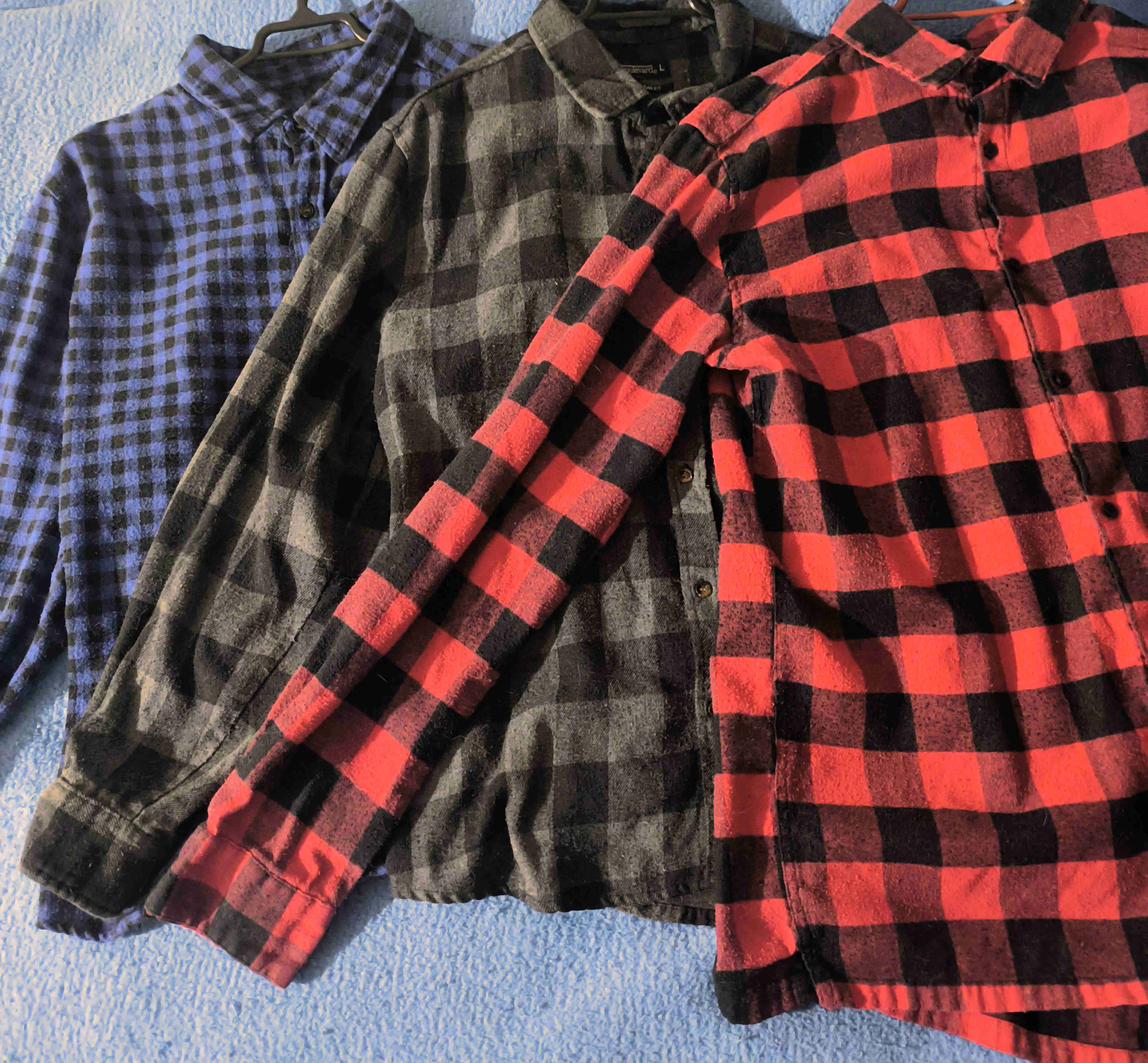 Lote camisas a cuadros L-XL