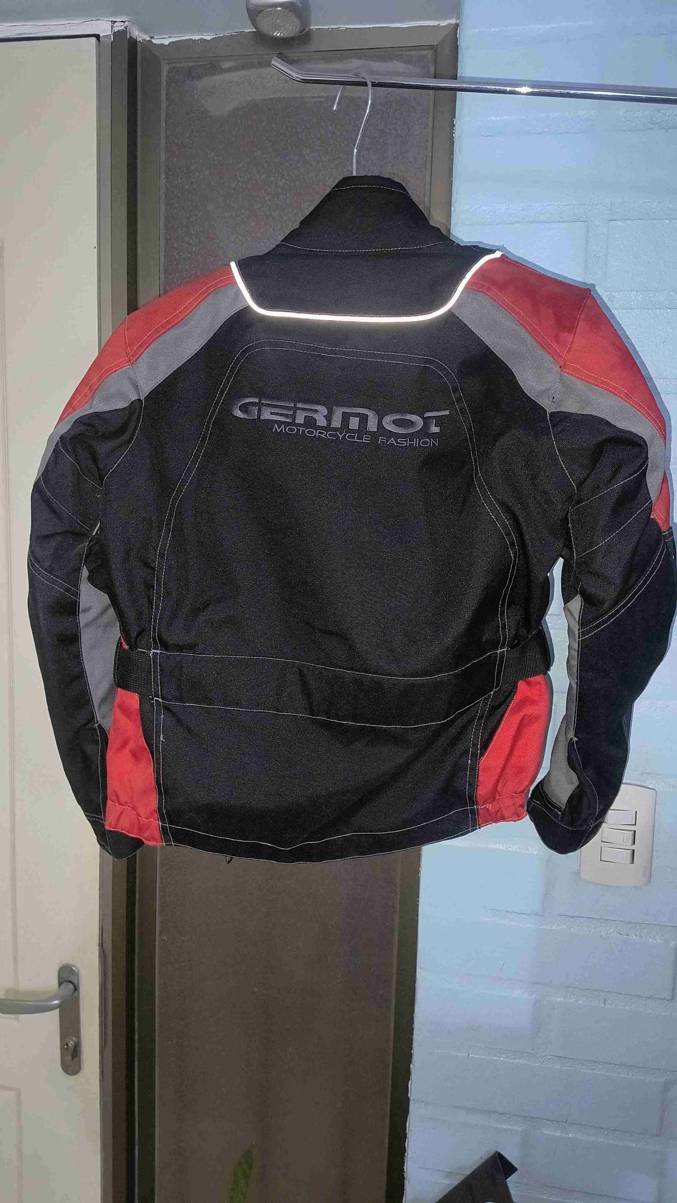 Chaqueta motociclismo negra y roja niño - miniatura 3