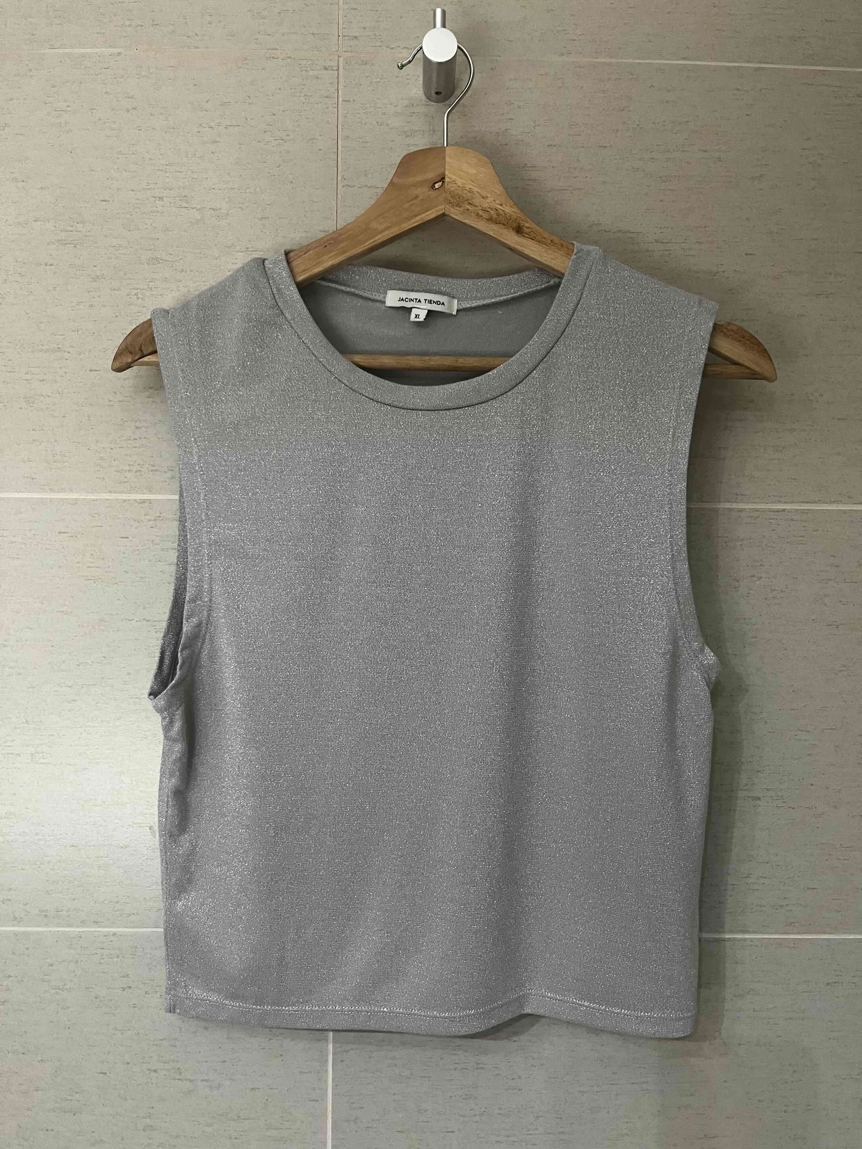 Polera Sin Manga Color Gris Jaspeado Jacinta Tiend