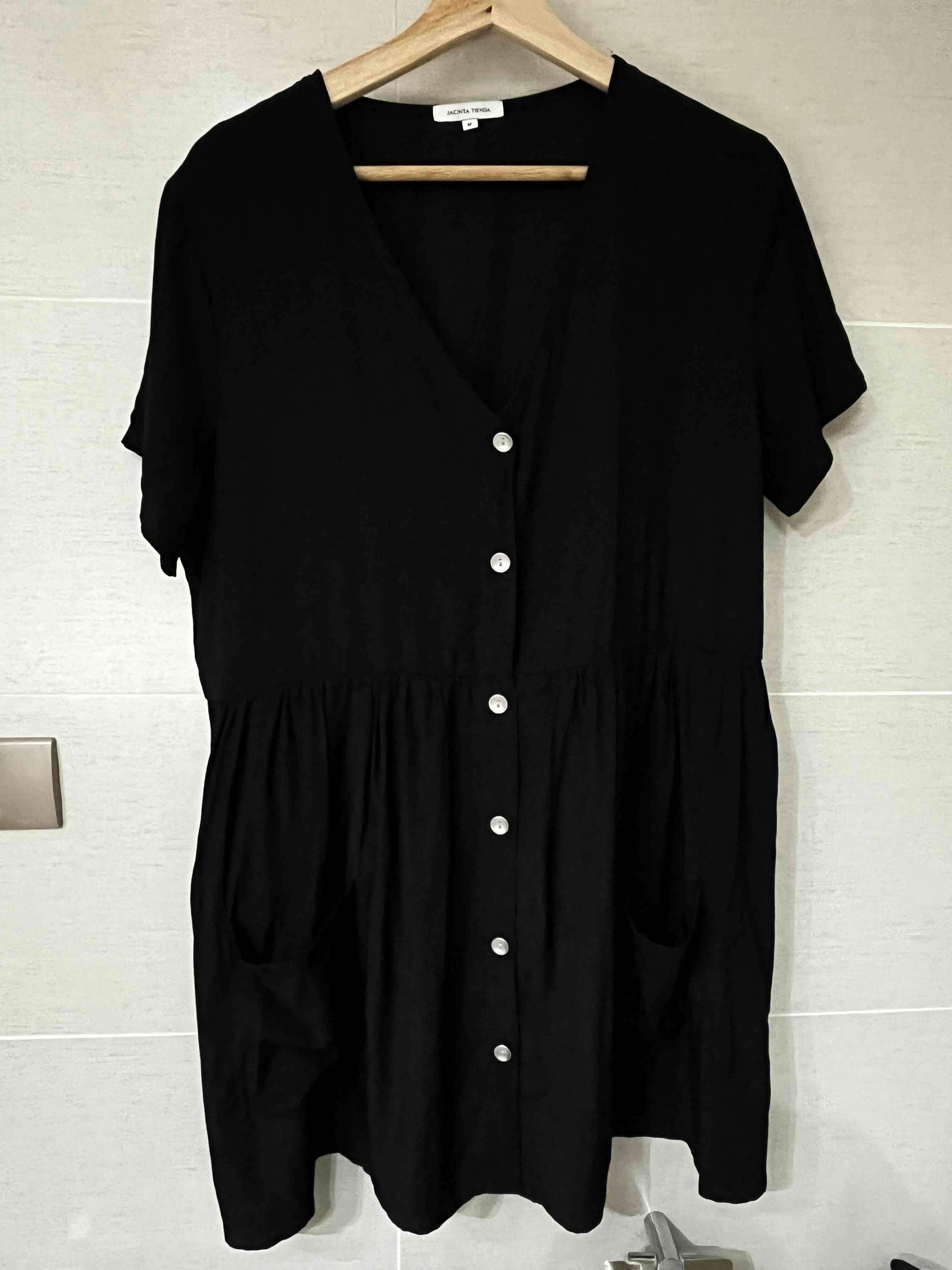 Vestido negro con botones Jacinta Tienda