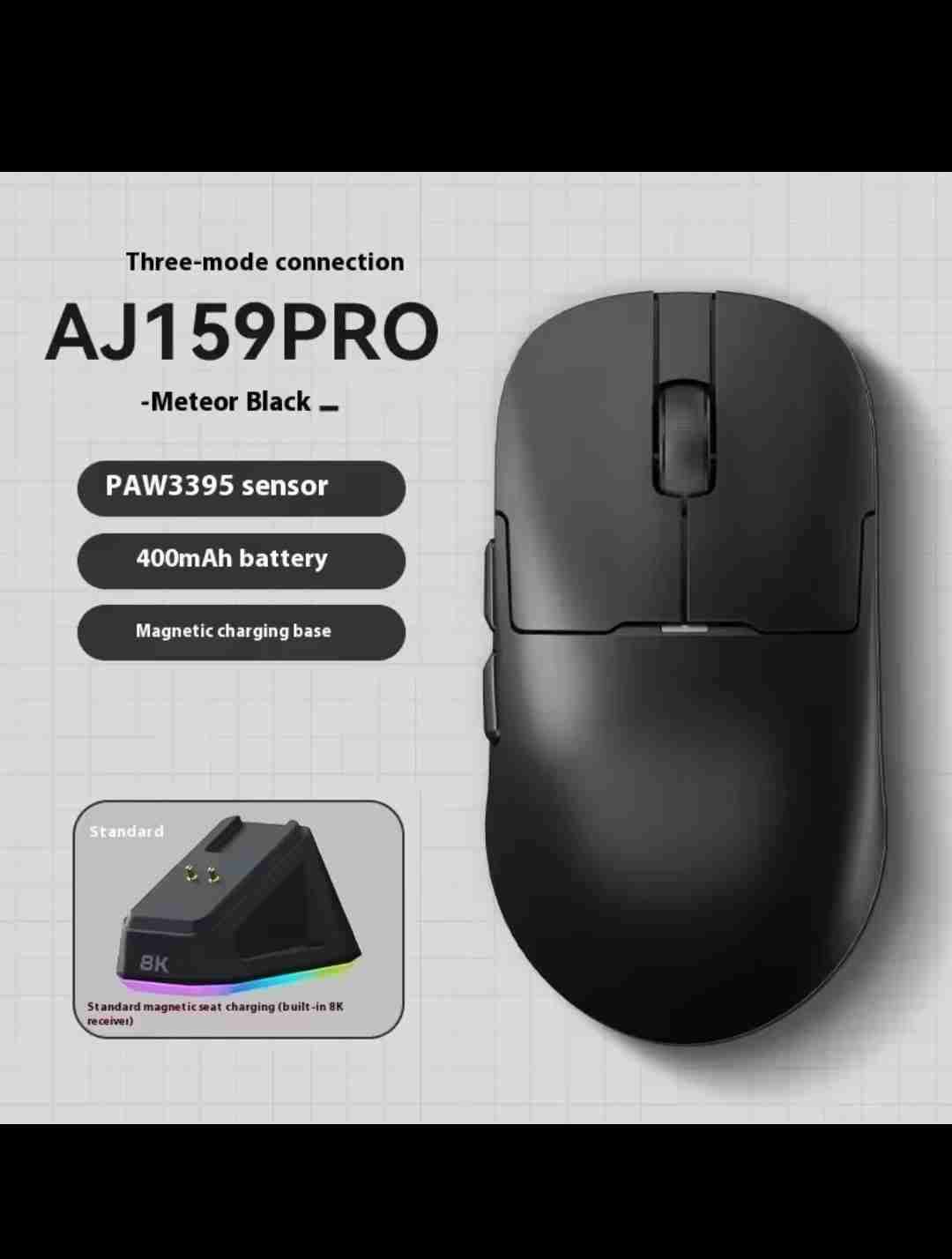 Mouse aj159pro color negro - miniatura 2