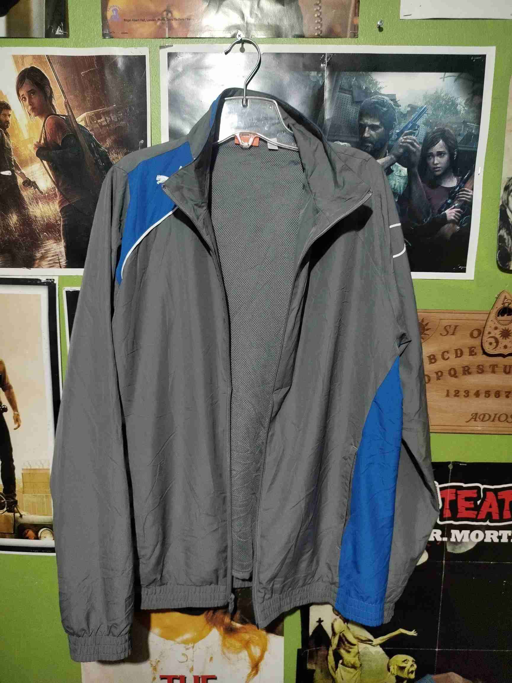 Chaqueta deportiva gris y azul Puma M - miniatura 4