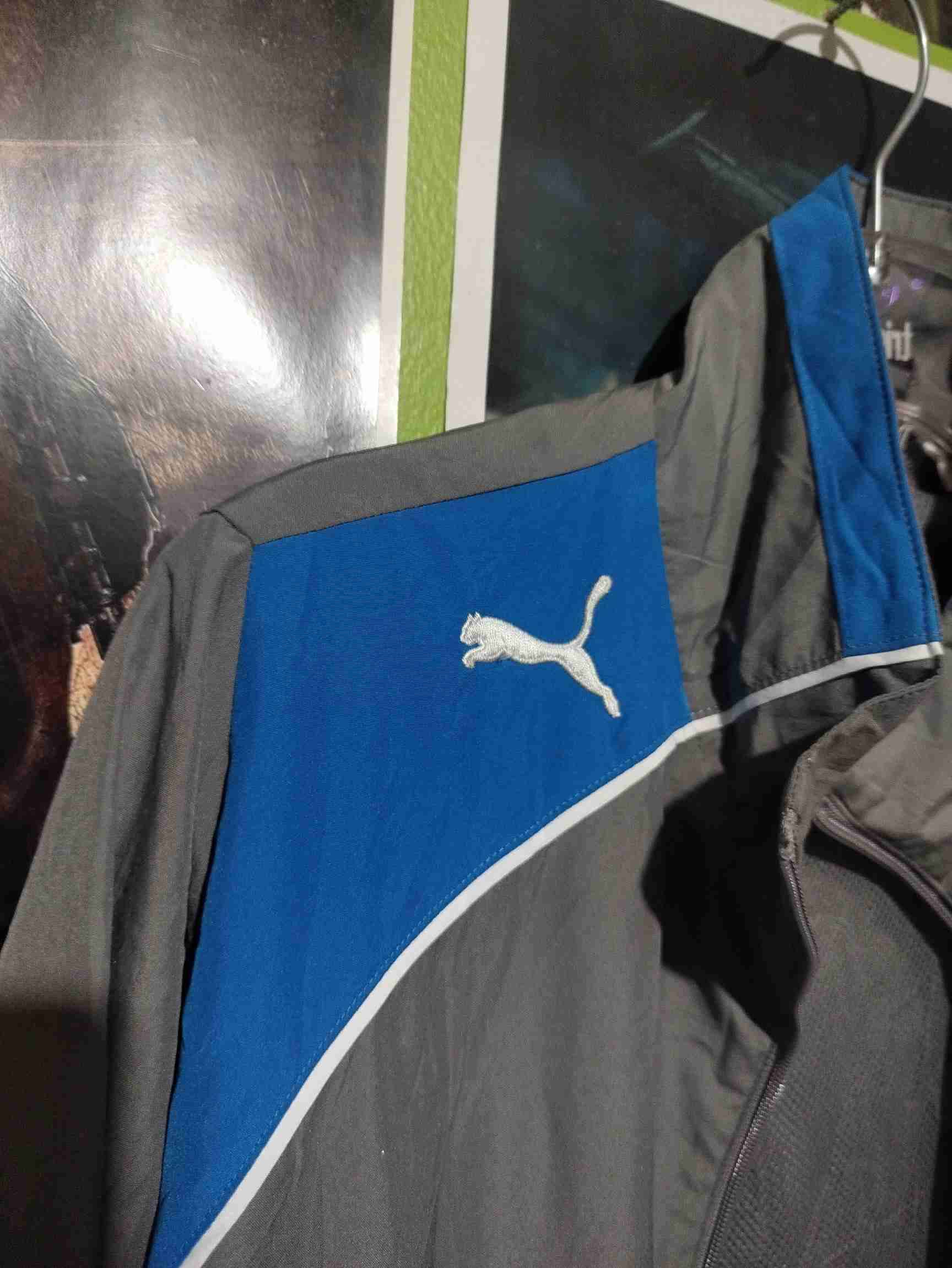 Chaqueta deportiva gris y azul Puma M - miniatura 6