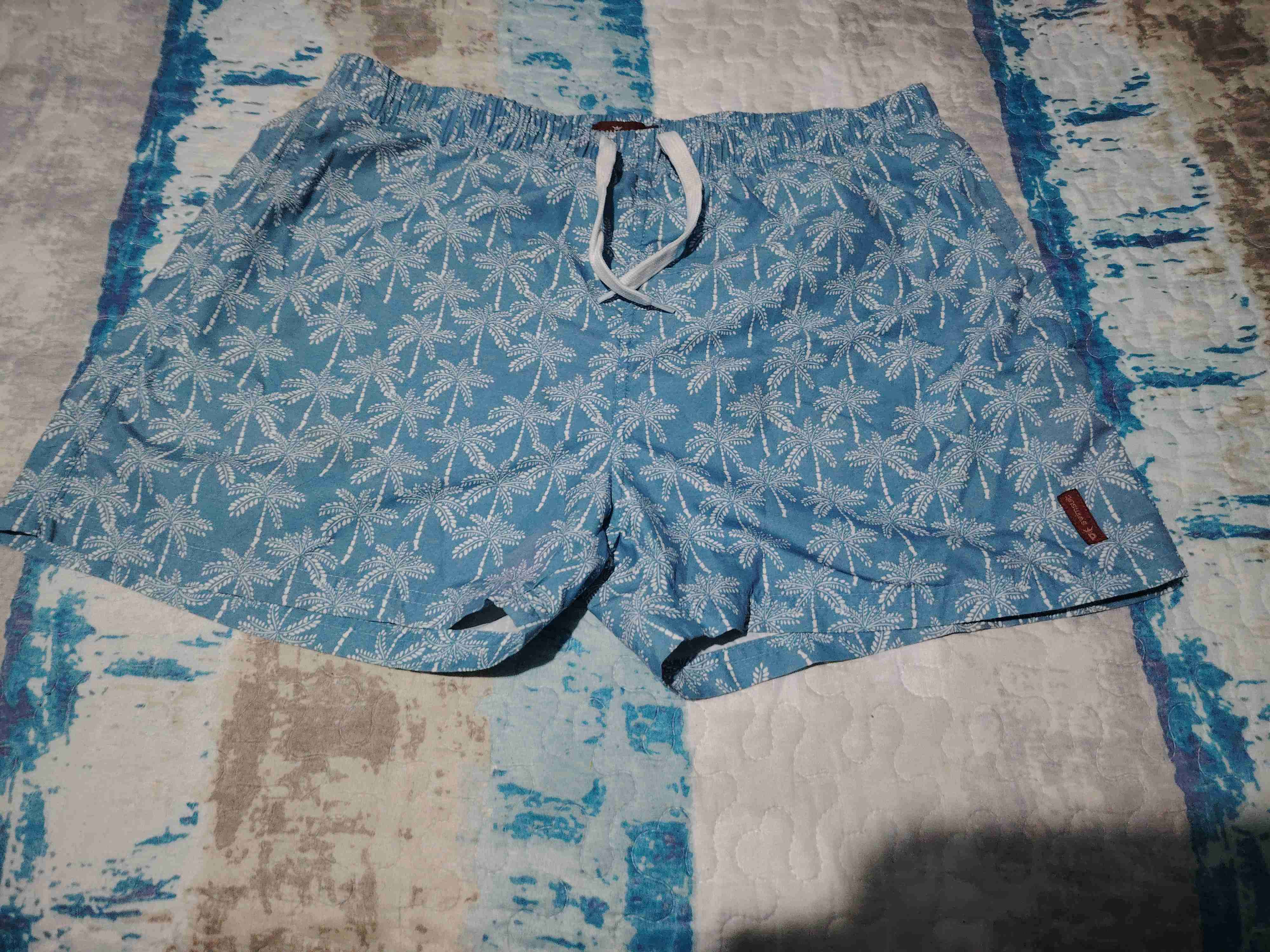 Shorts de playa celestes marca Palmers talla L