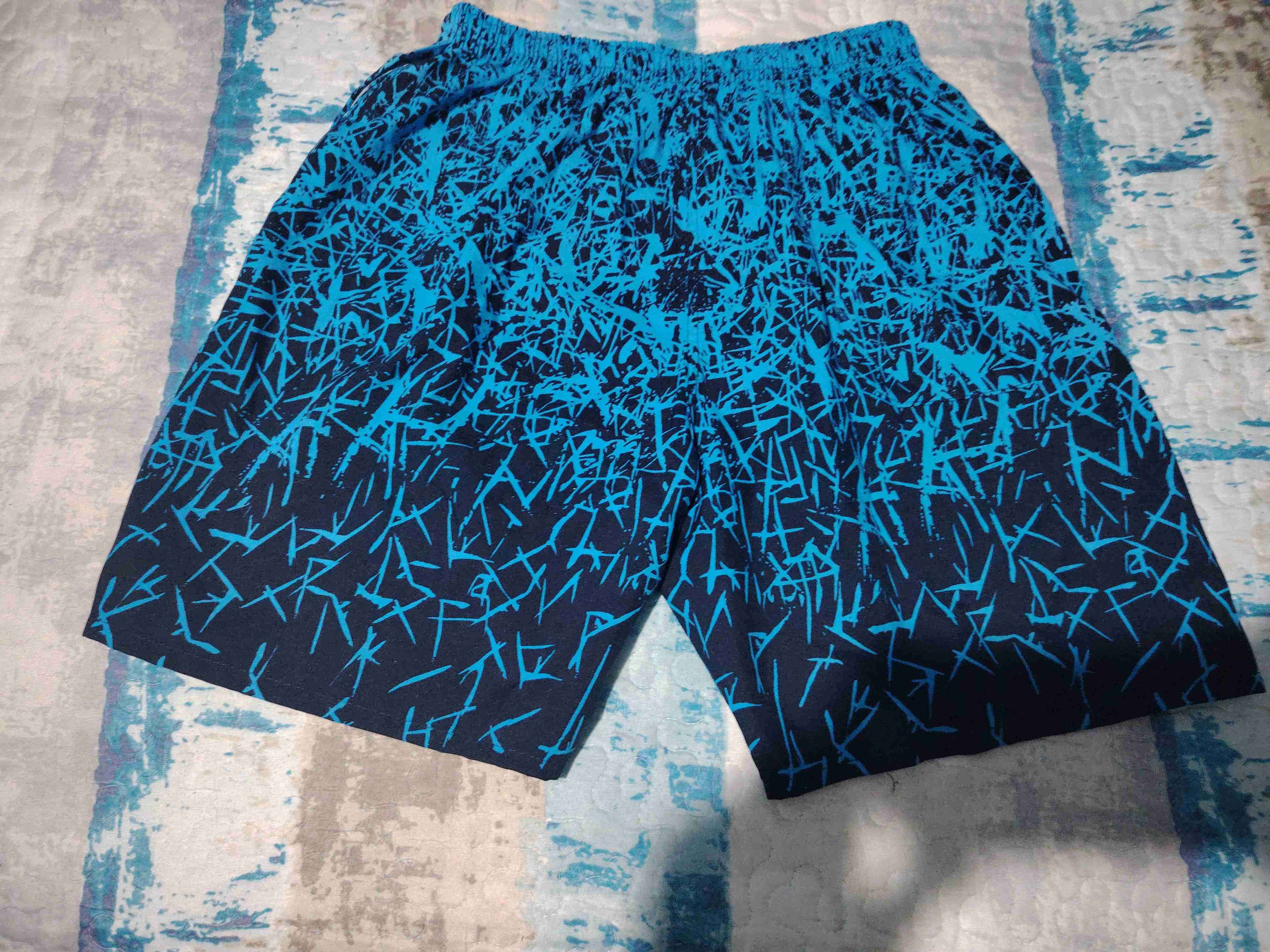 Short de baño azul con detalles negros - miniatura 2