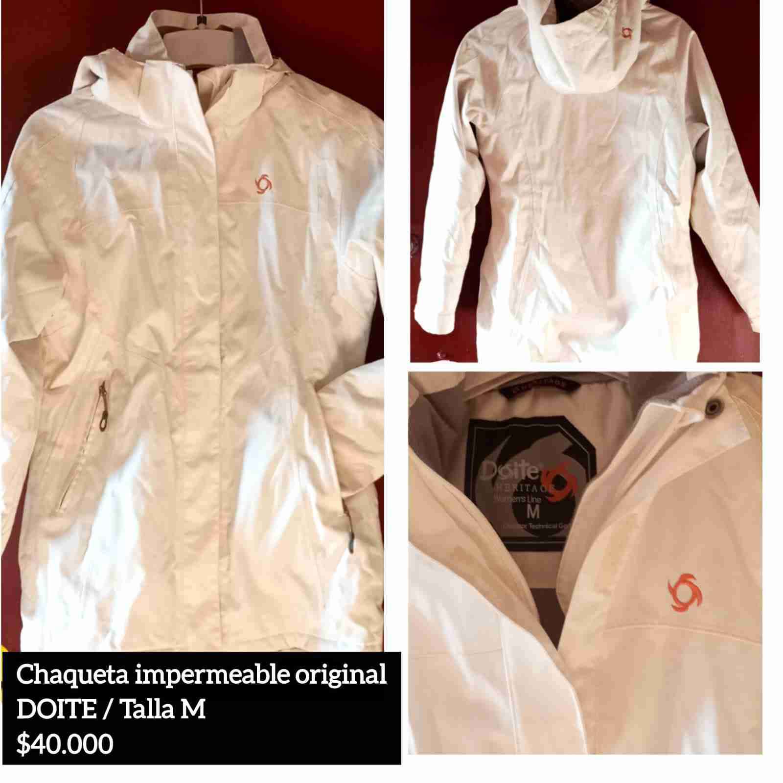 Chaqueta impermeable blanca Doite