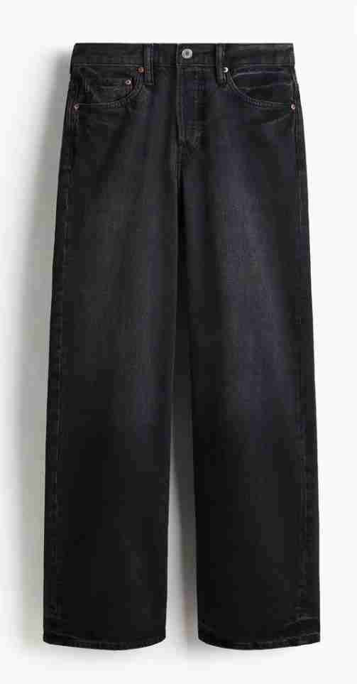 Jeans negros anchos unisex