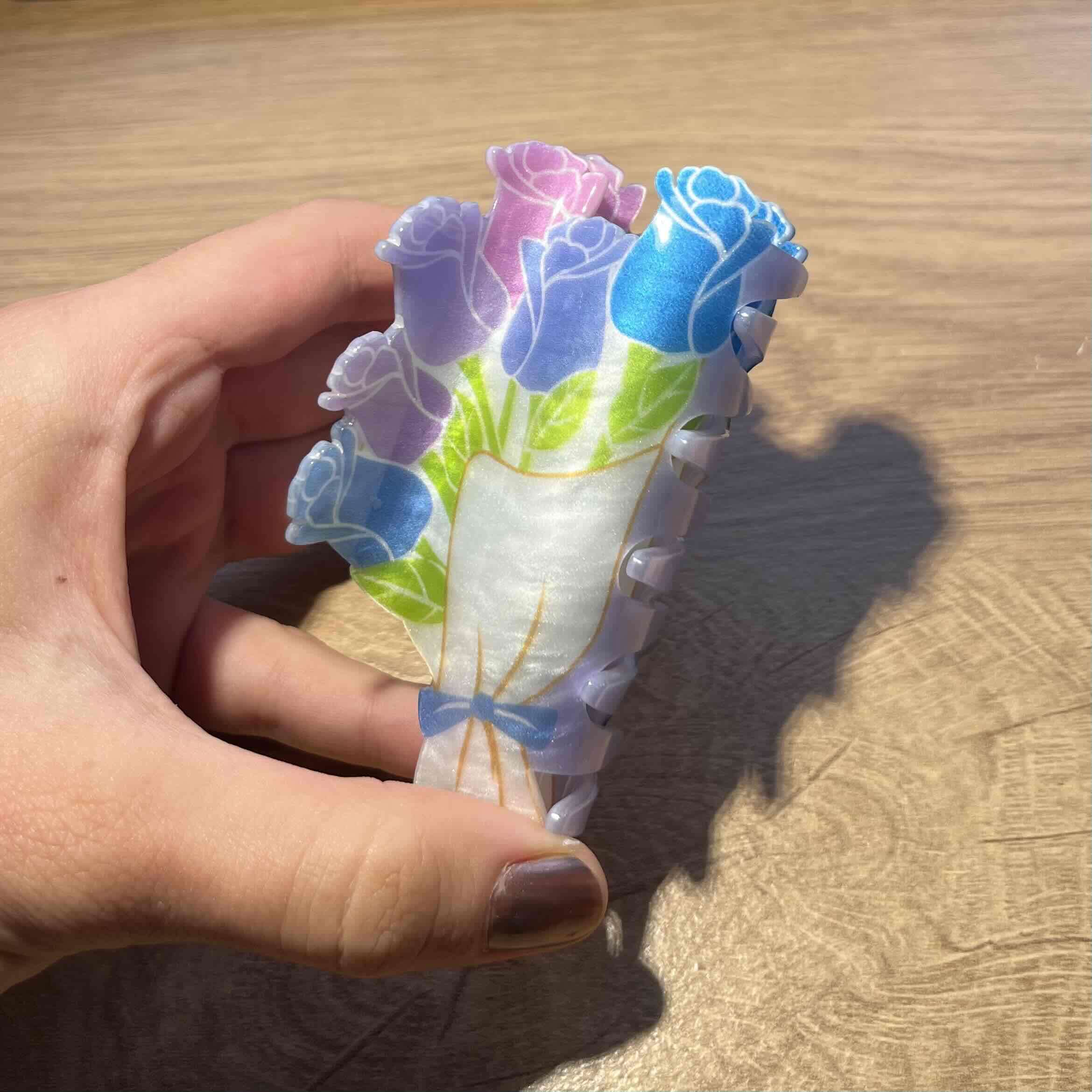 Pinza para el cabello con flores - miniatura 2