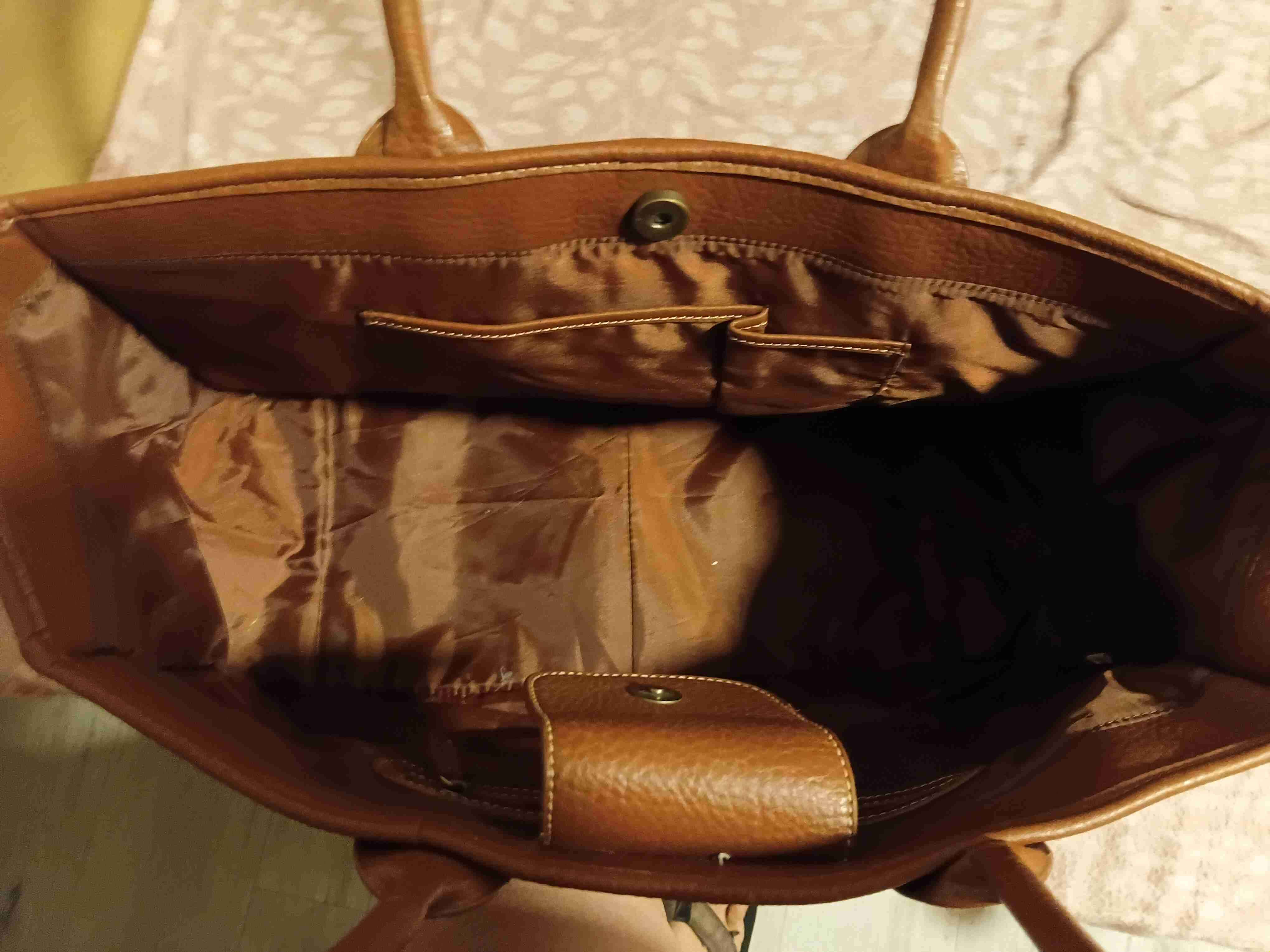 Cartera grande marrón con tachuelas - miniatura 3