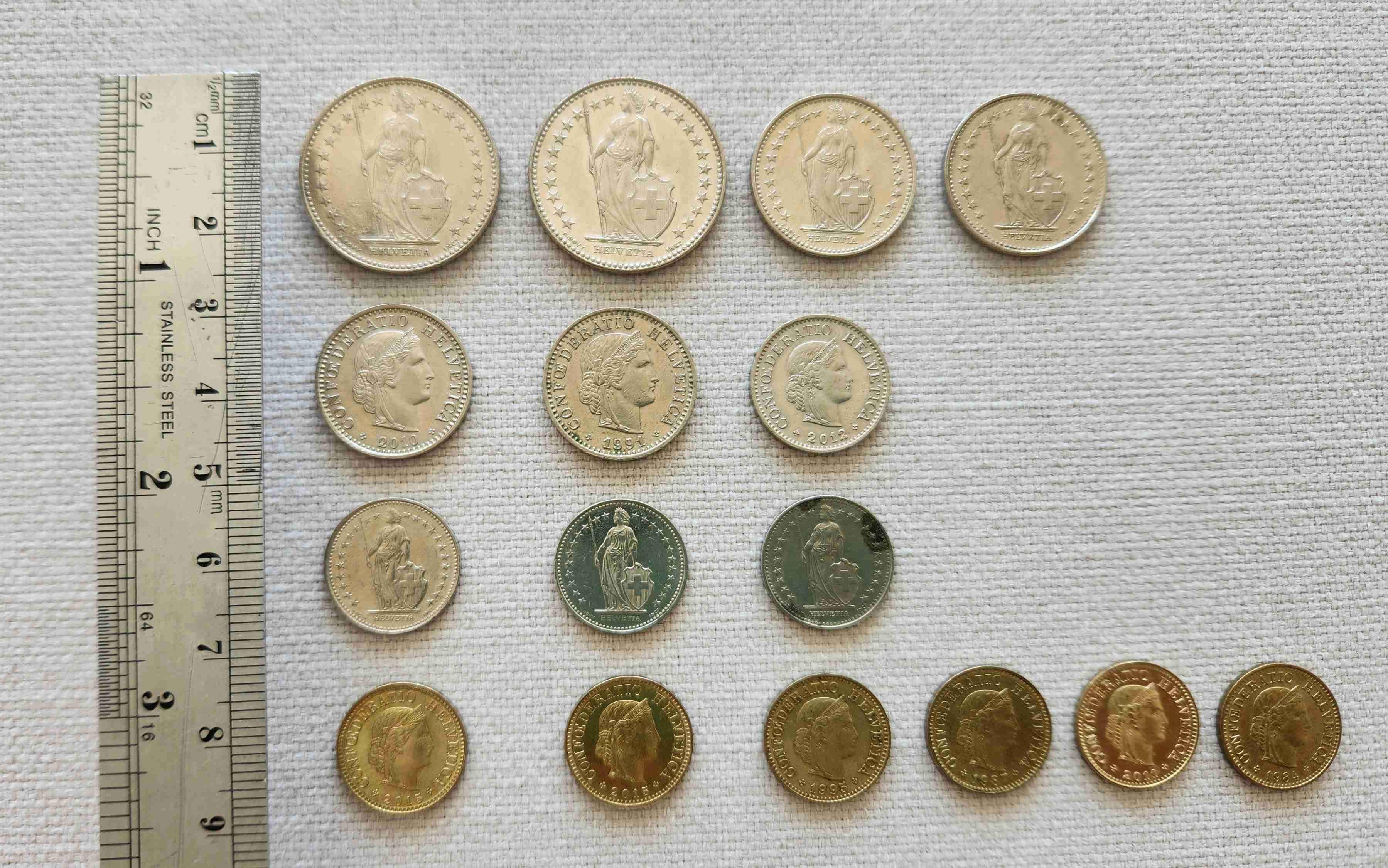 Colección de monedas suizas