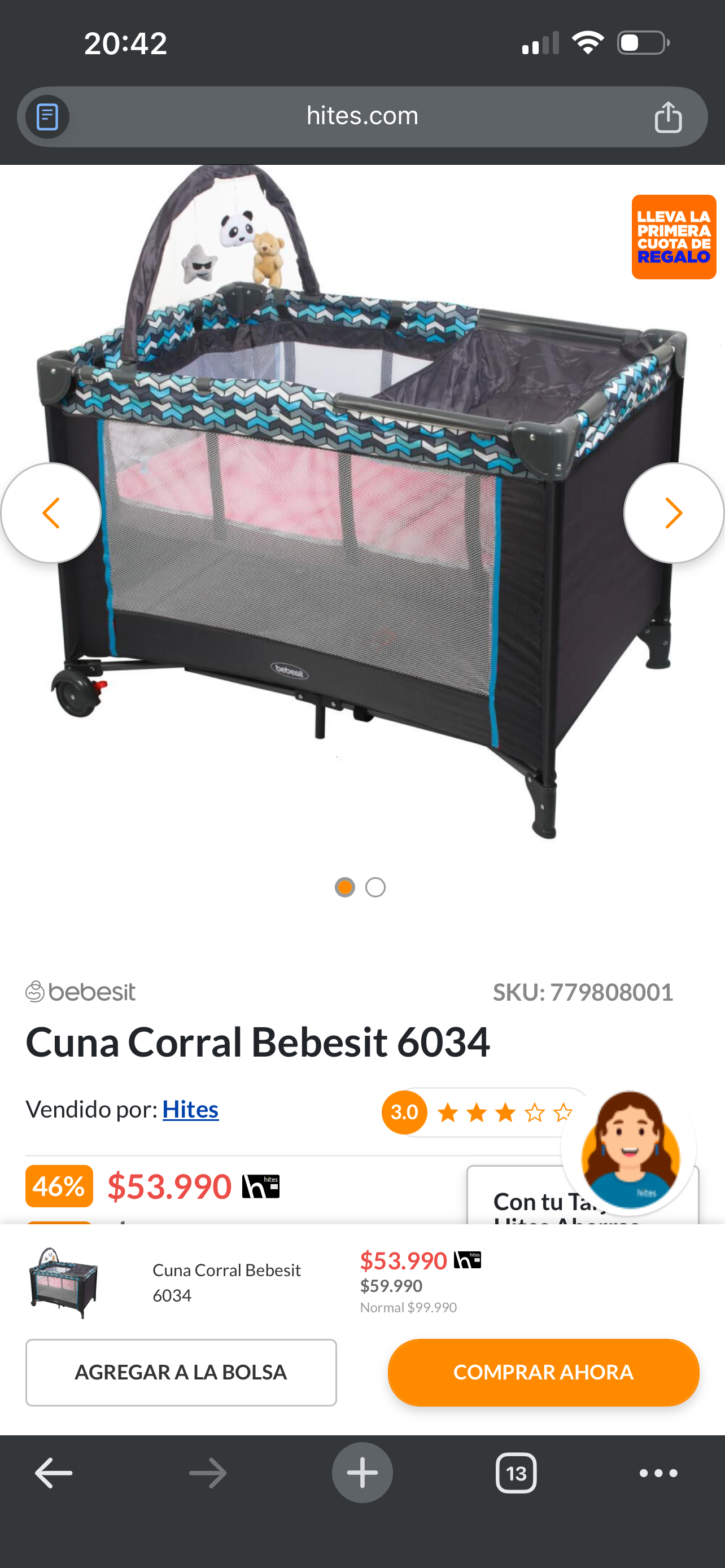 Cuna Bebesit Pack & Play Traveller - miniatura 4