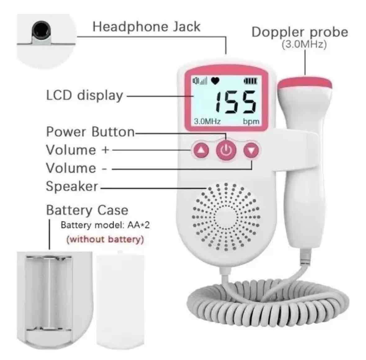 Monitor de latidos fetal portátil - miniatura 2