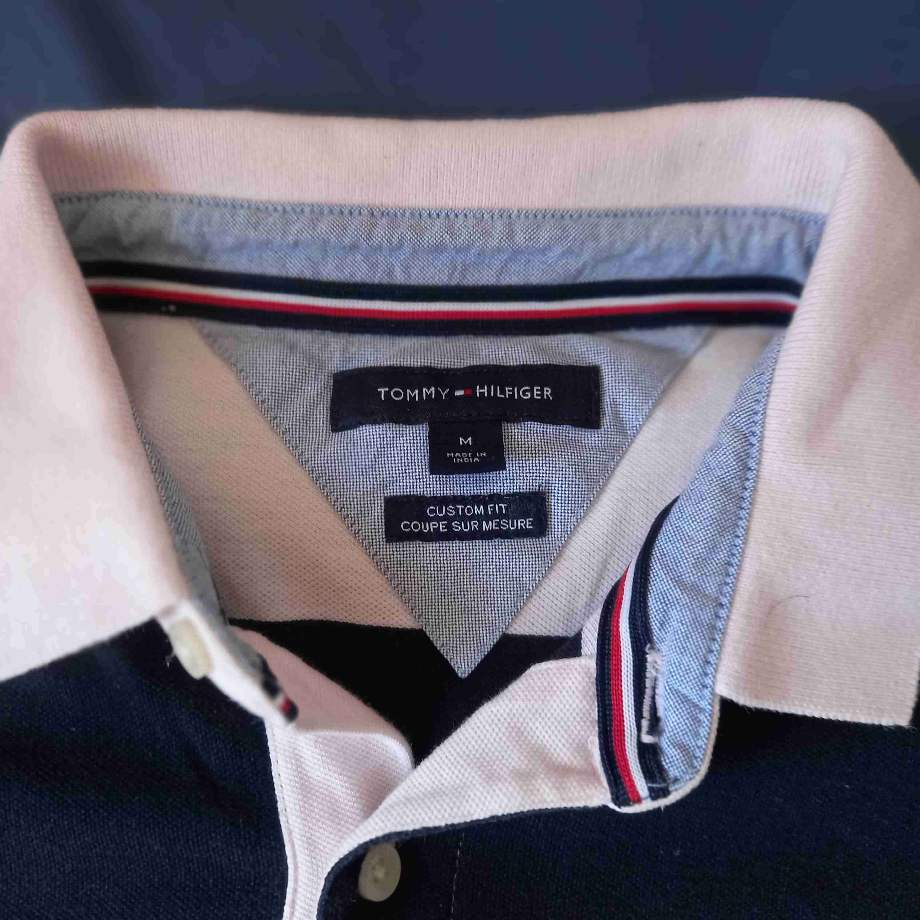 Polera a rayas rosada con azul marino - miniatura 2