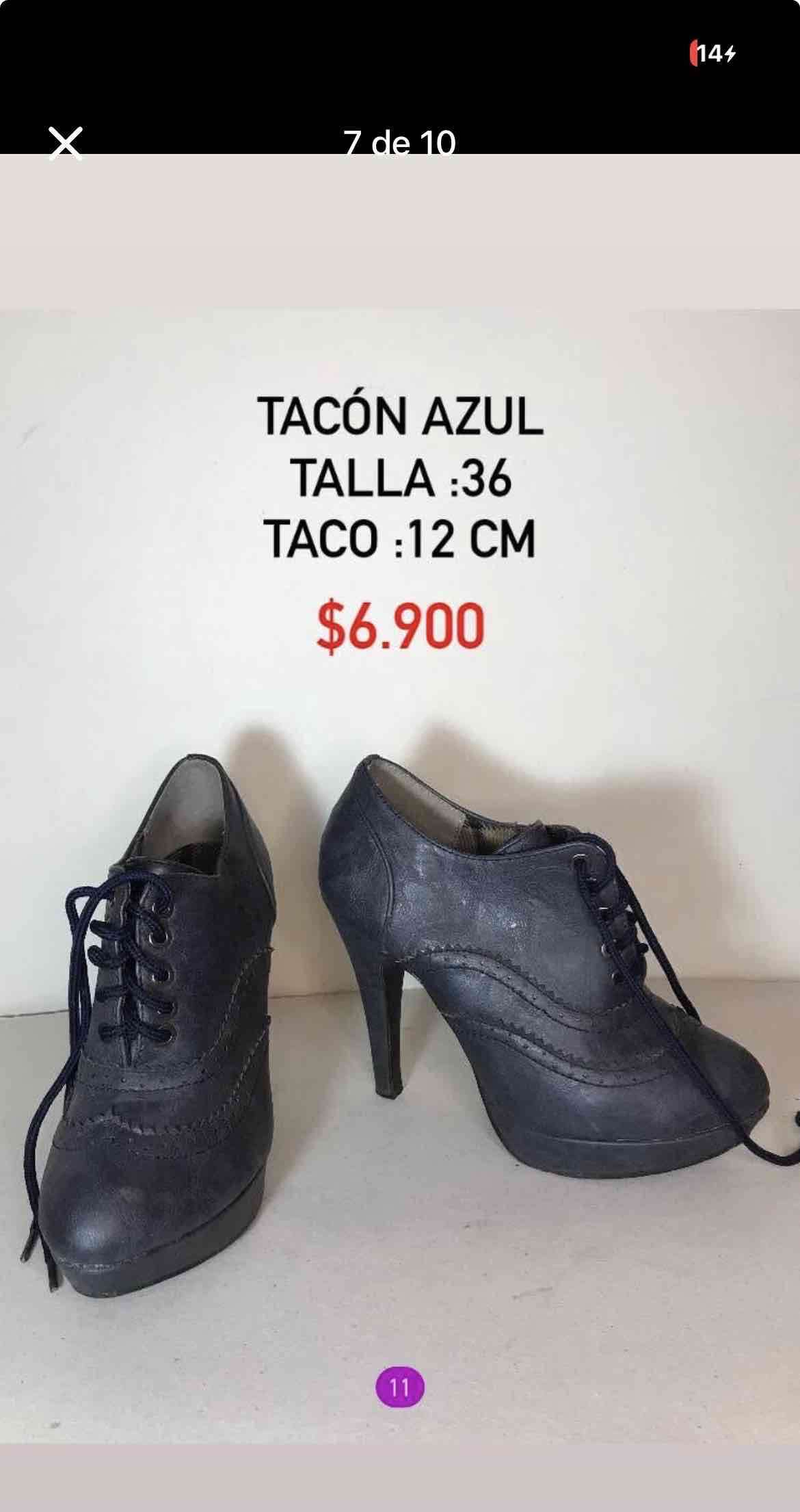 Zapatos de tacón azul talla 36