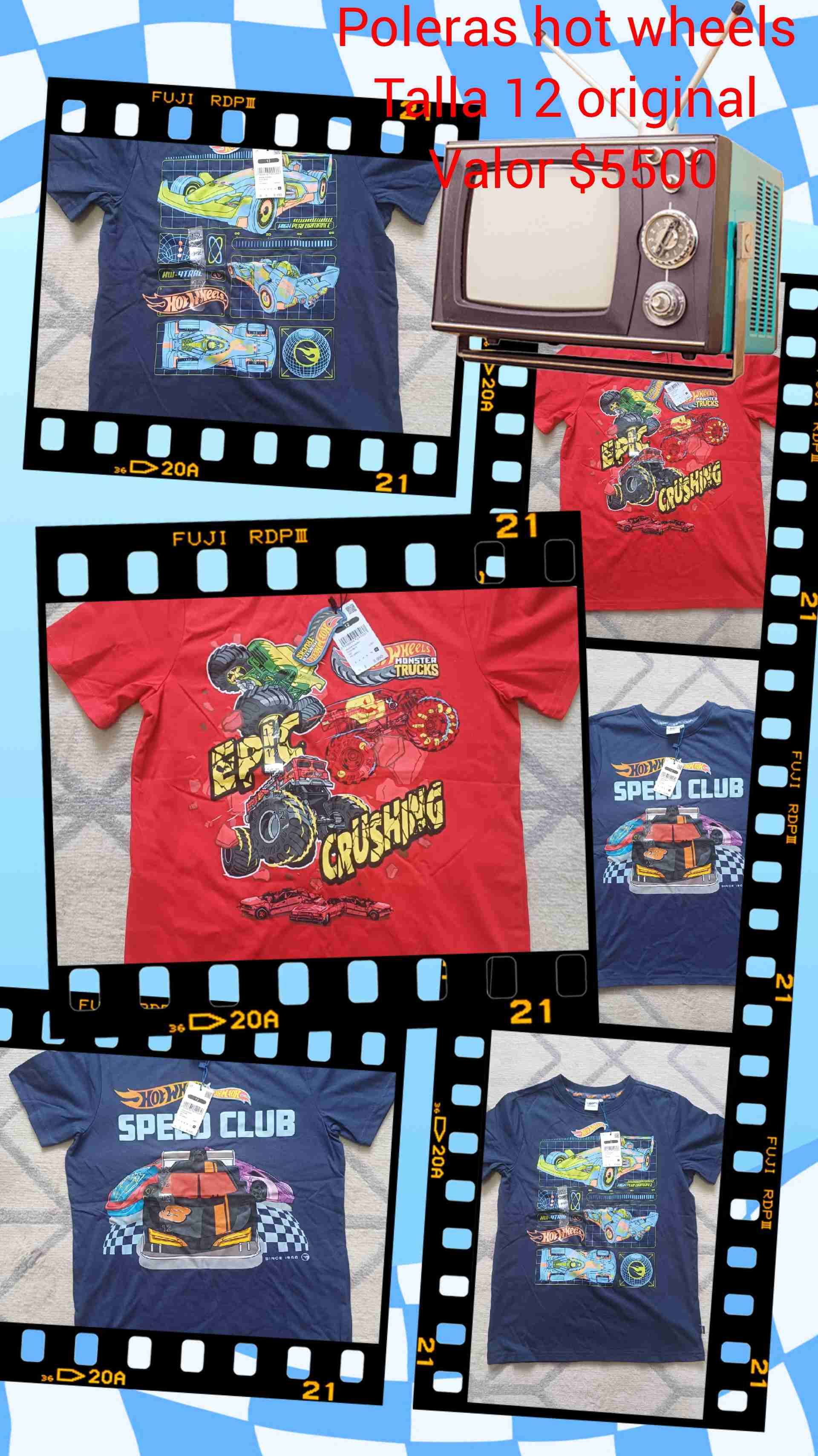 Poleras Hot Wheels para niños