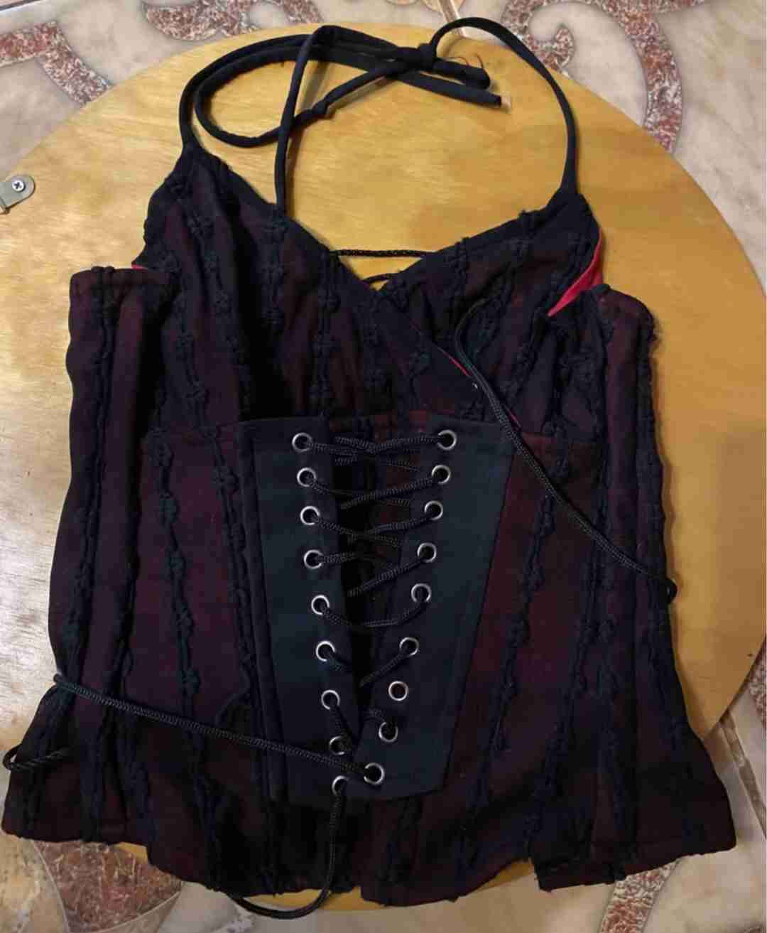 Corset de encaje negro talla s/m