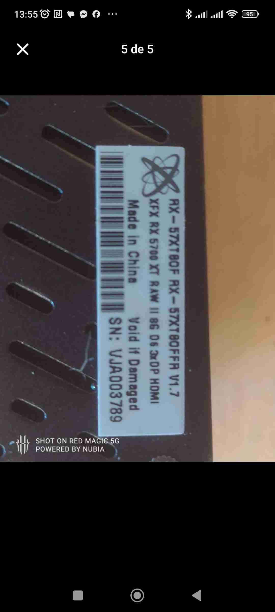 Tarjeta gráfica XFX Radeon RX 5700 XT RAW II - miniatura 5