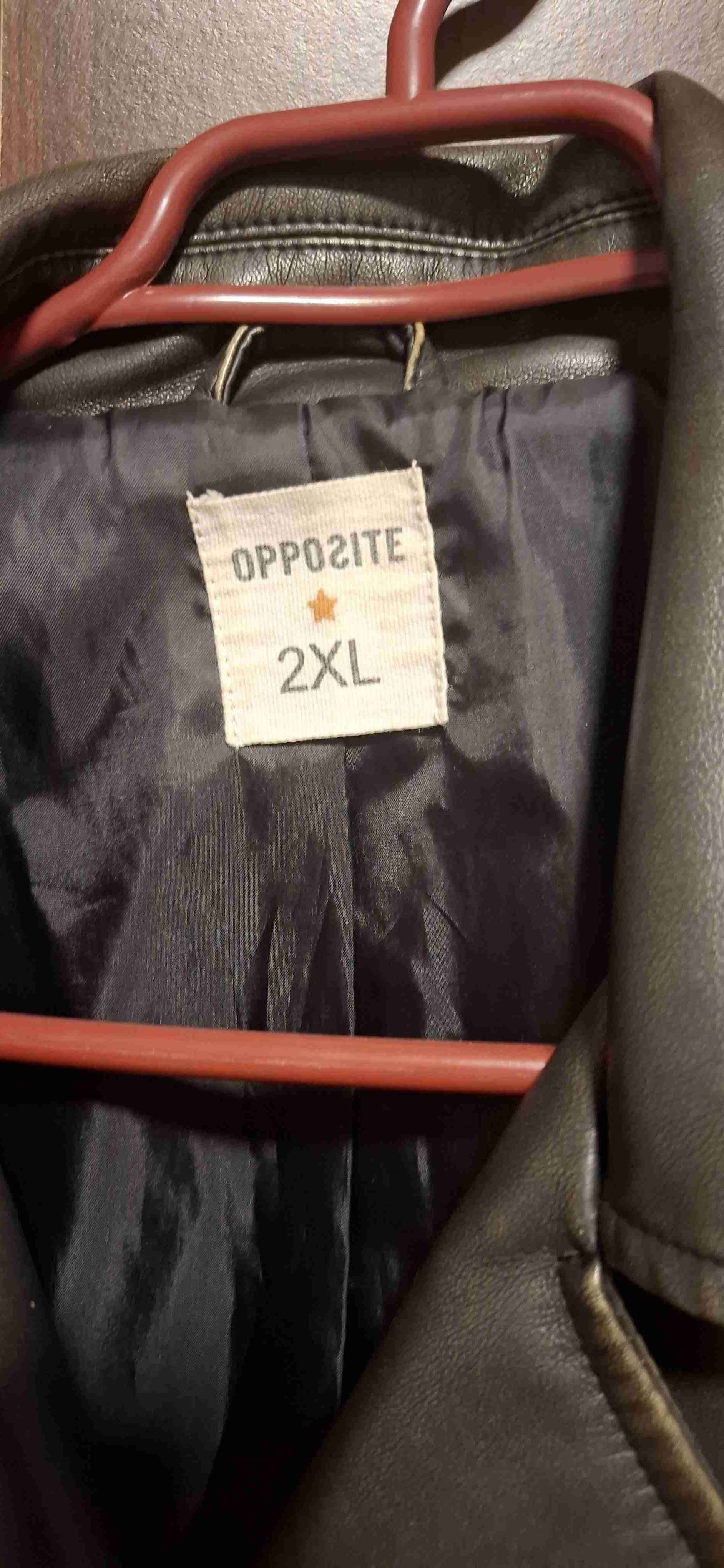 Chaqueta de ecocuero café envejecido - miniatura 2